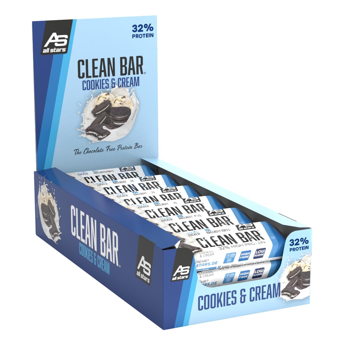 ALL STARS Clean Protein Bar 18 x 45g Cookies & Cream