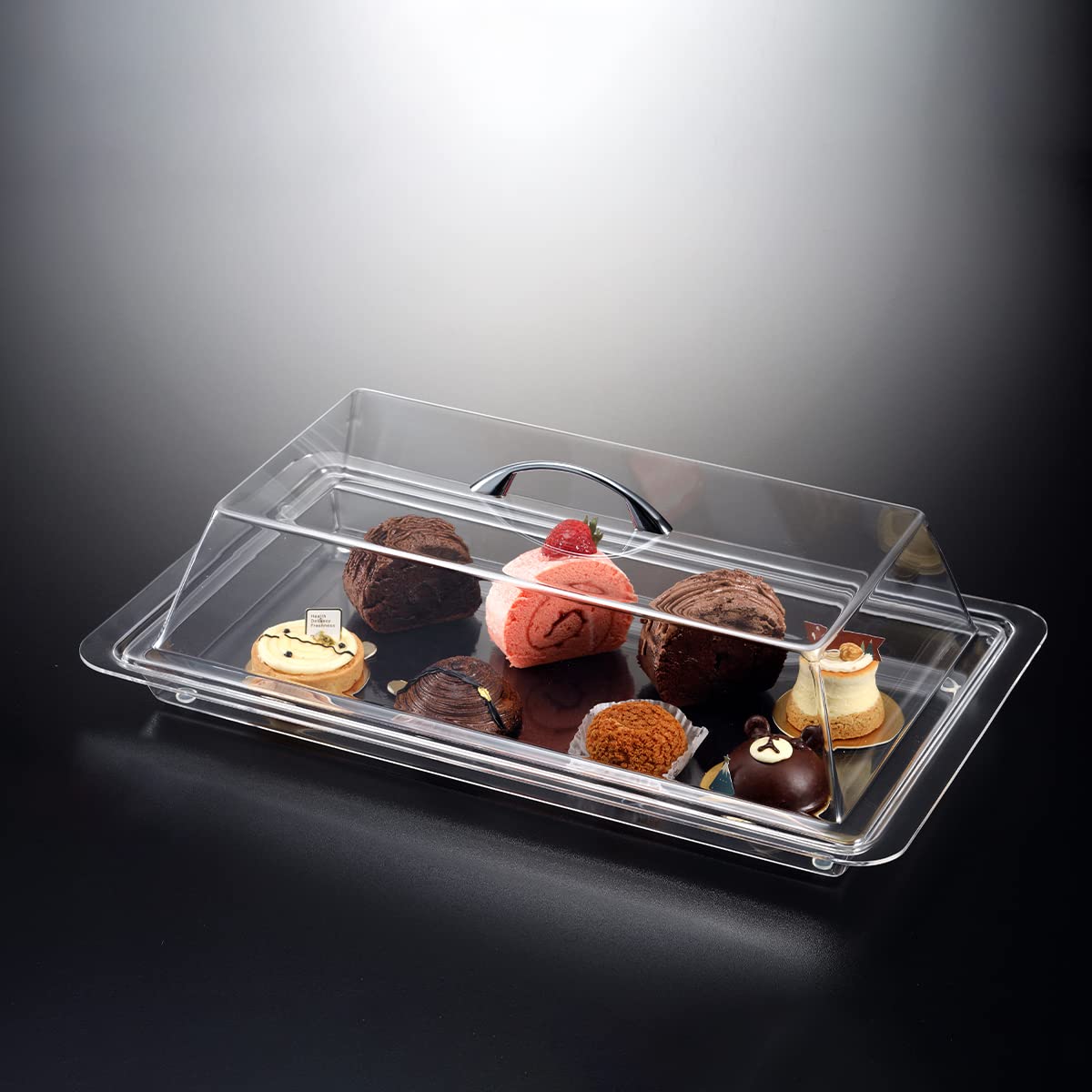 VagueAcrylic Rectangular Bread Box, 60 cm Size, Transparent