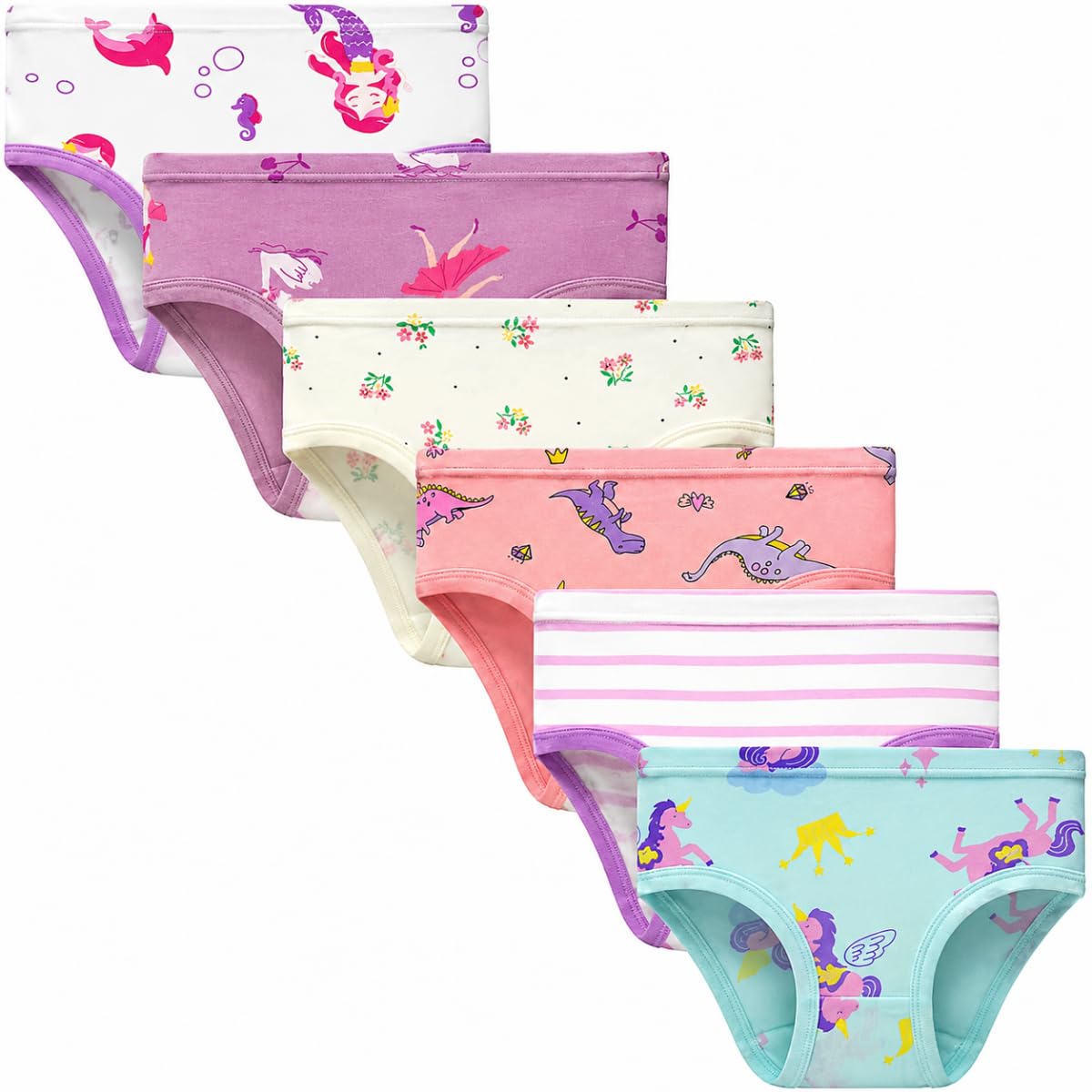 benetia Girls' Underwear Soft Cotton 6-8 Pack