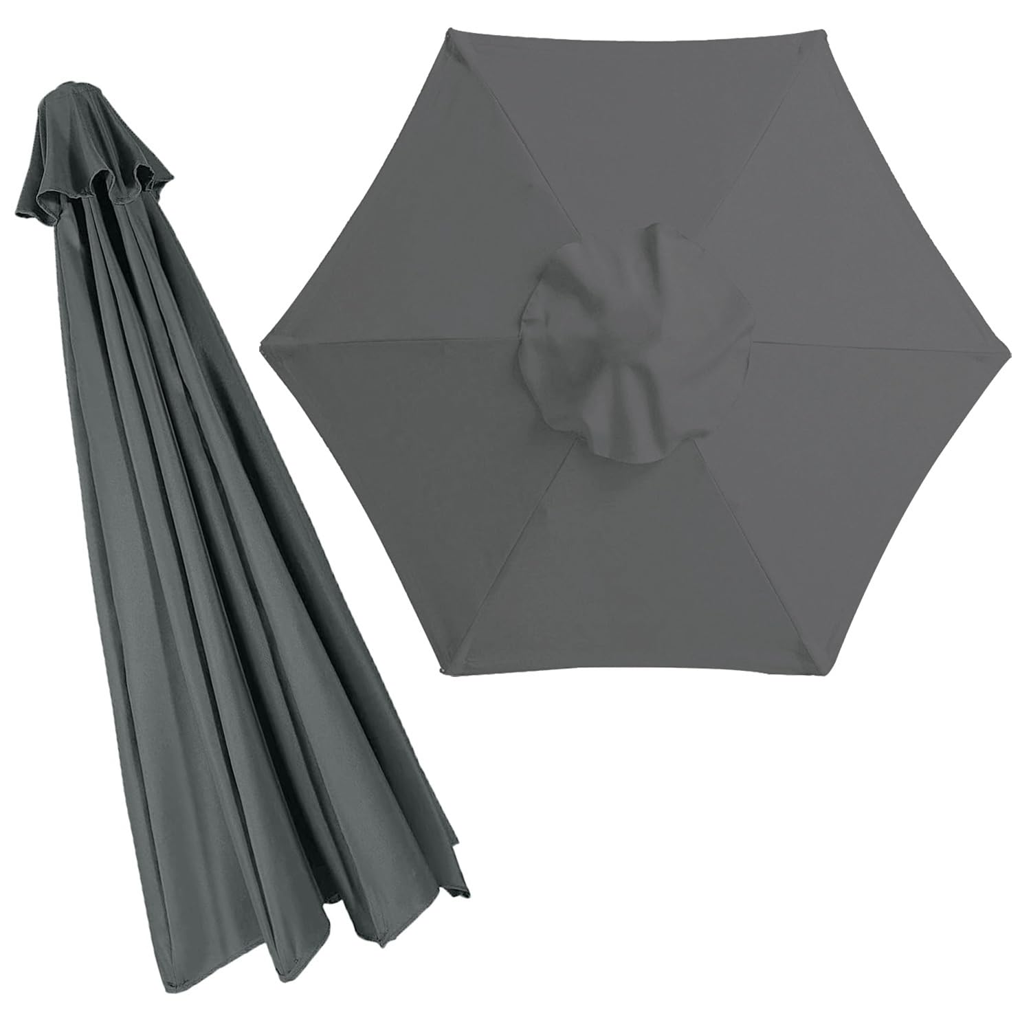Housse De Rechange Parasol 2.7m 6 Baleines QYLJZB - Blanc - Polyester Résistant UV - Terrasse Jardin