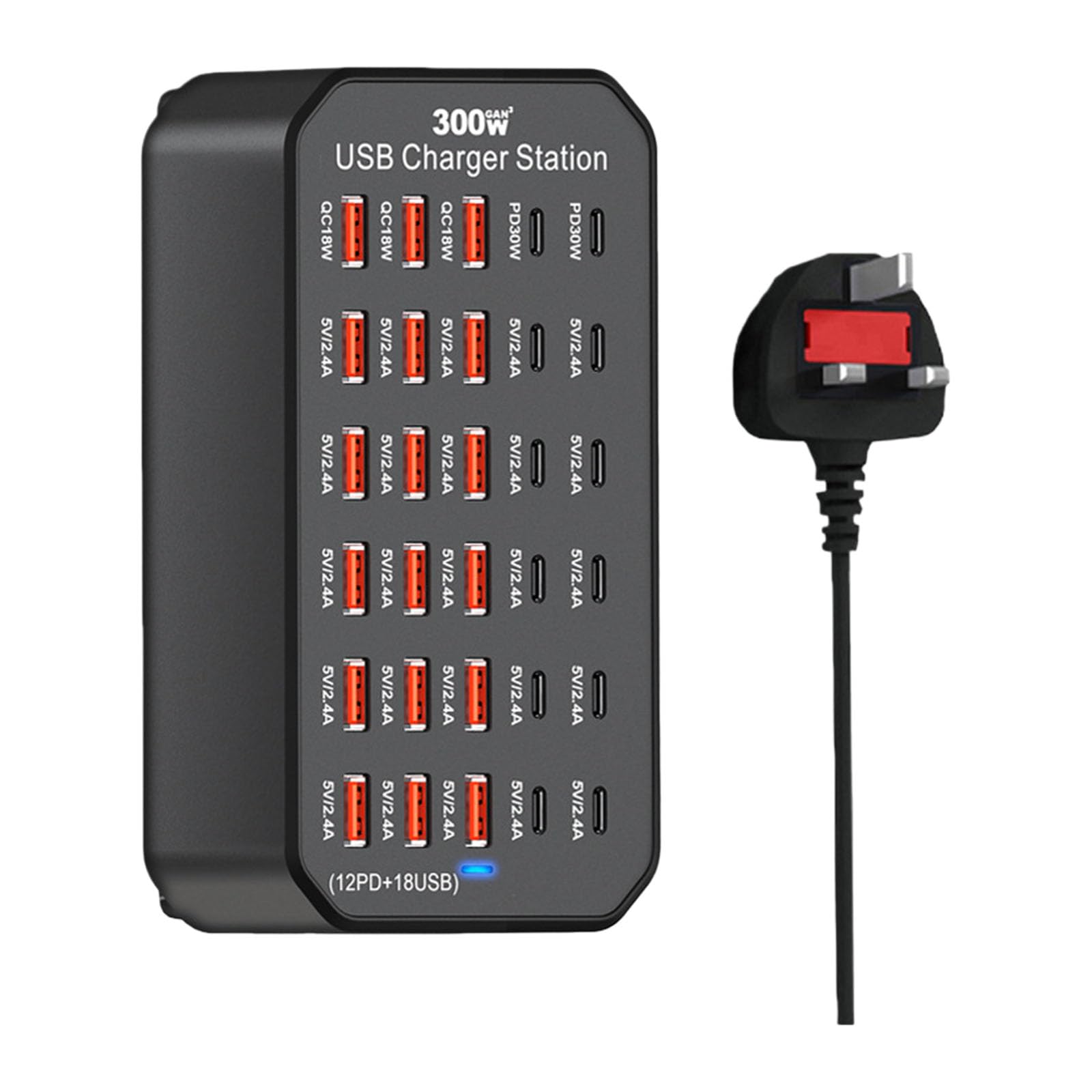 Chargeurs rapides USB et de type C à 30 ports pour station de charge multi-appareils, chargeurs de voyage et de travail, blocs de chargeurs muraux