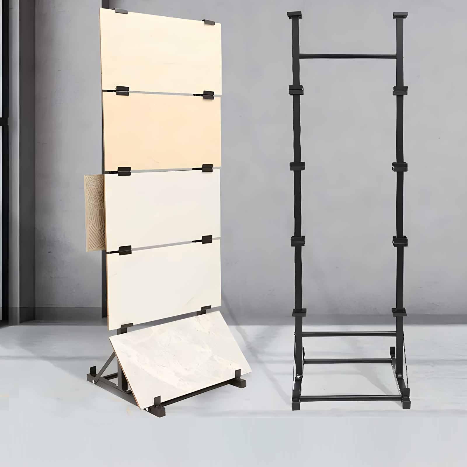 Bodenstehendes Keramikfliesen-Ausstellungsregal, Holzregal, Organizer für Supermärkte und Bastelausstellungen, Baumaterial, Proben, Präsentationsständer (46 x 50 x 149 cm)