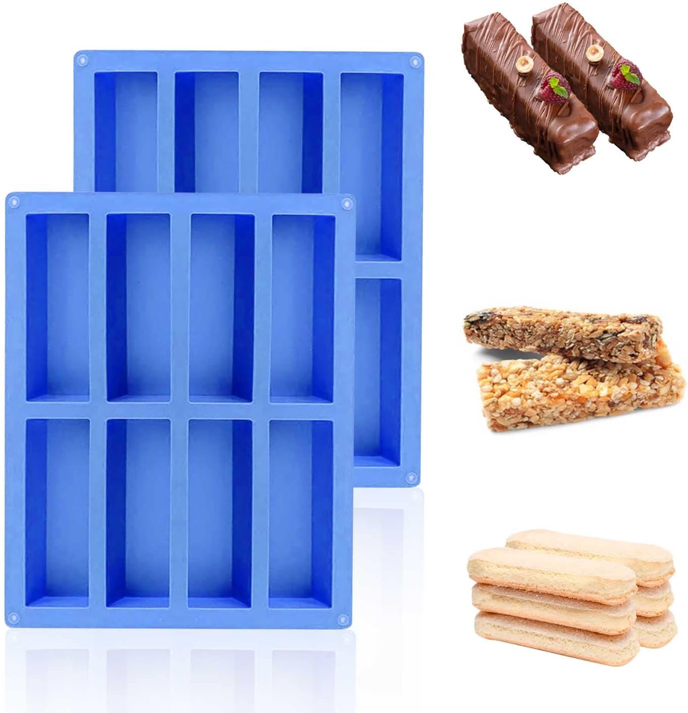 Müsliriegel Backform 2 PCS, Silikonform Rechteckig, Backform Riegel ... Müsliriegel Backform 2 PCS, Silikonform Rechteckig, Backform Riegel ...