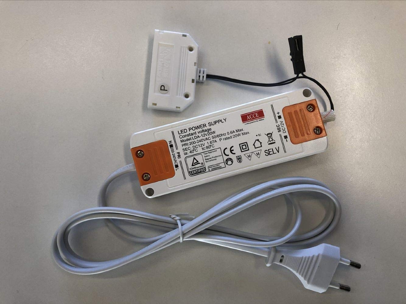 ACCE LED luminaria de montaje inferior para cocina Mueble ，Incluye interruptor，convertidor， Clase de eficiencia energética A, Set de 5，color de la luz: blanco cálido
