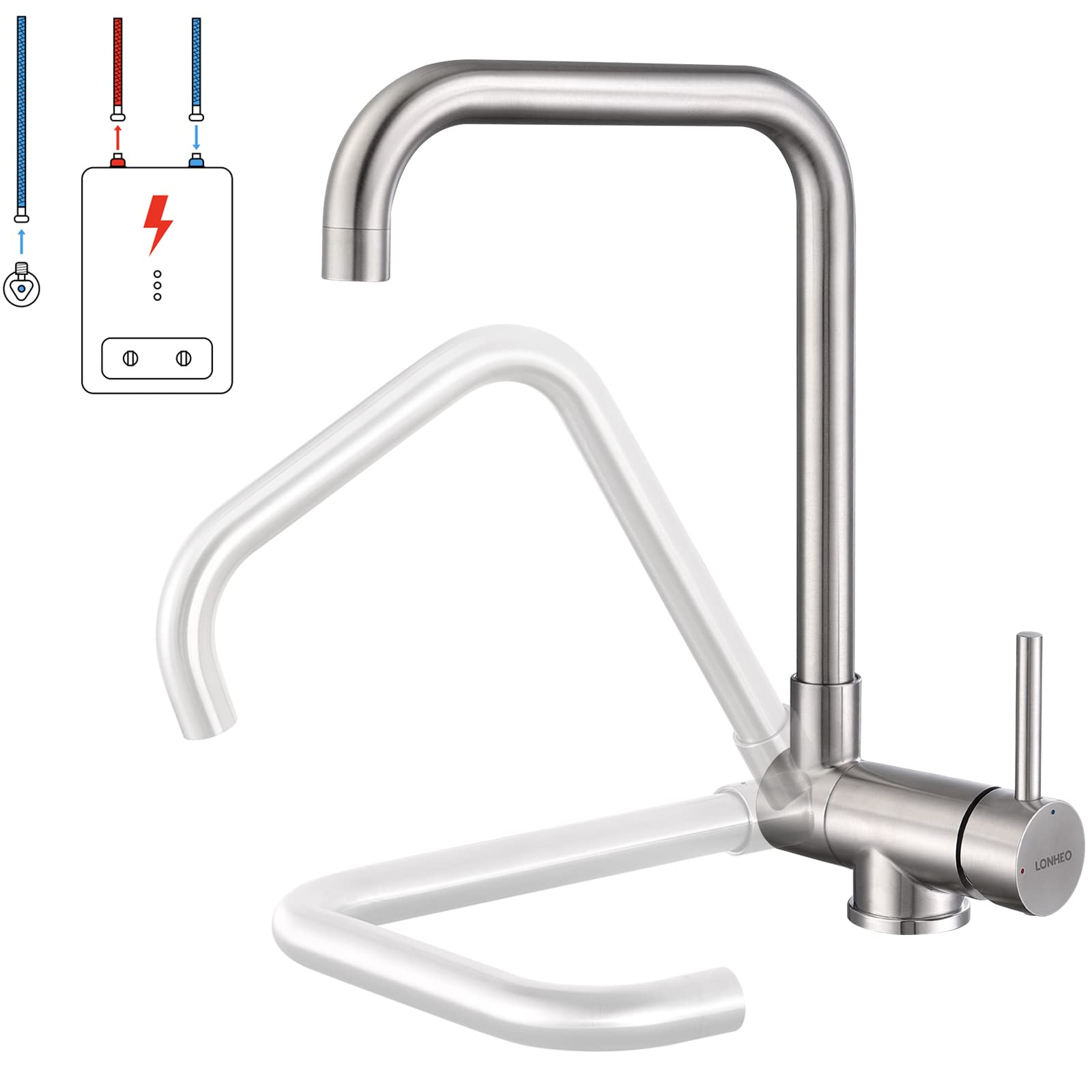 Buy Lonheo Low Pressure Kitchen Tap Front Window Folding Tap Kitchen
