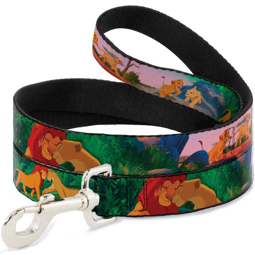 Buckle-Down Pet Leash - Lion King Simba & Nala Growing Up Scenes - 4 Feet Long - 1" Wide