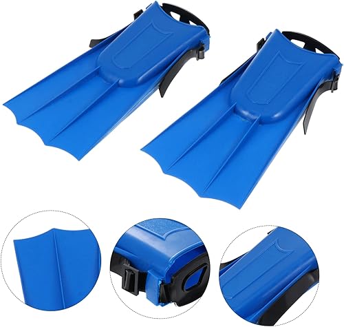 Miniatura 2 de Happyyami Aletas cortas y flexibles de natación para adultos, aletas de entrenamiento de goma ligeras para piscina y natación, fortalecen las