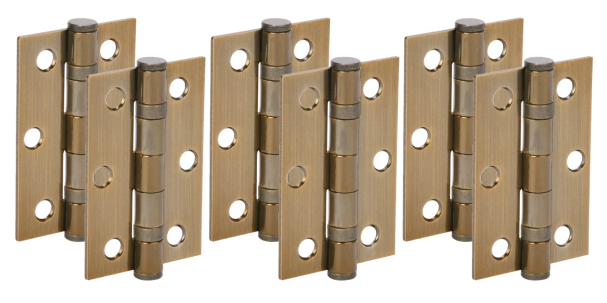 HANDLEZONE® Door Hinges 3 Pairs 76mm / 3 inch Ball Bearing, with Screws - Antique Bronze