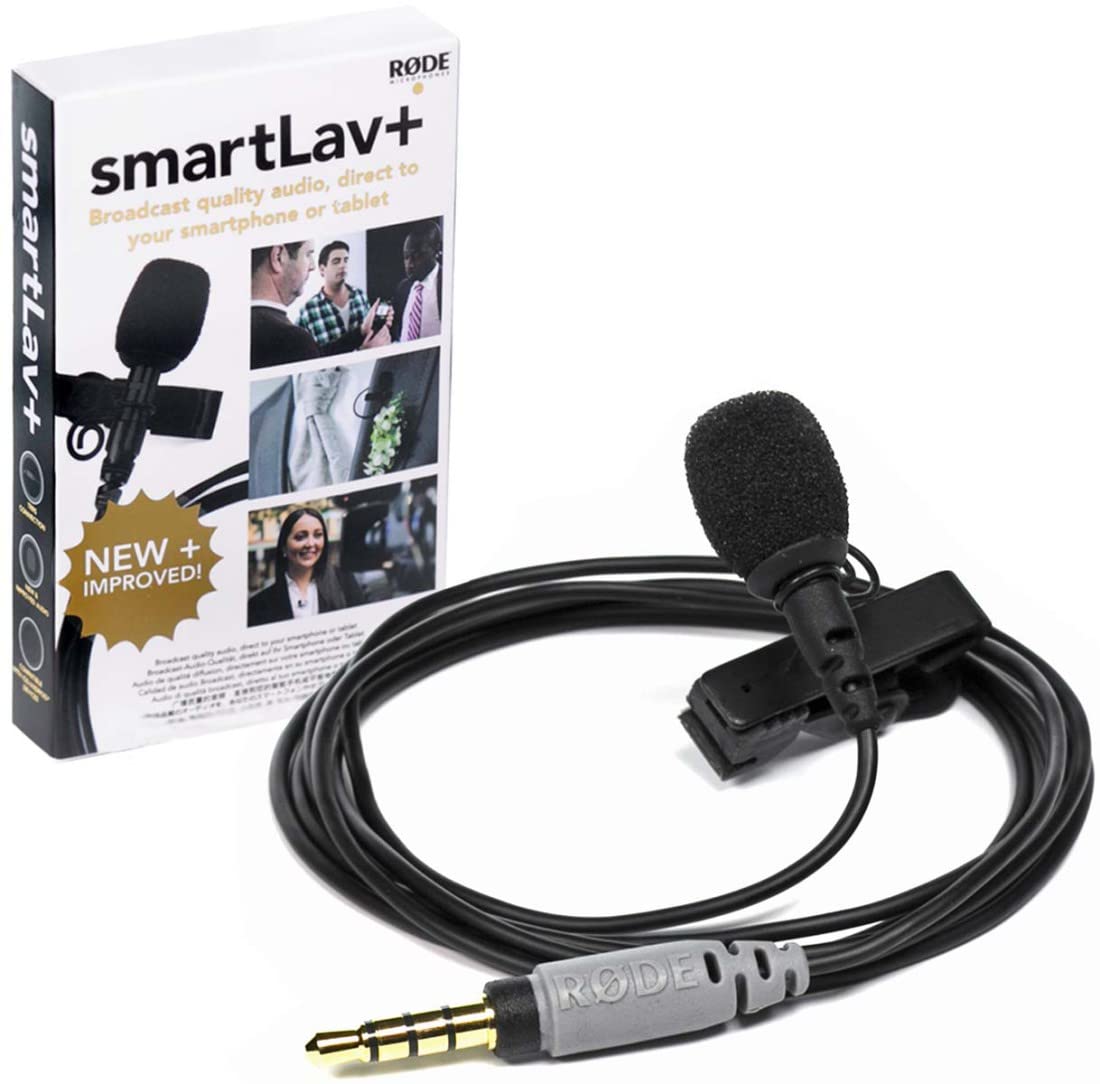 keepdrum RØDE SmartLav+ Lavalier-Mikrofon für Smartphone WS05BK Fell-Windschutz + ADP03 Kabel 3,5mm TRRS-TRS