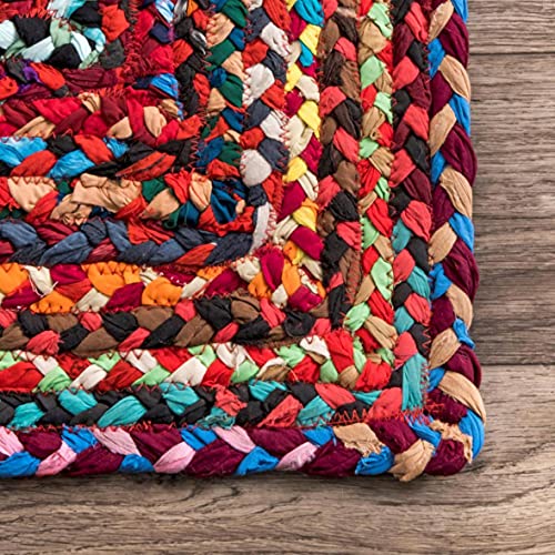 Image of Jute Braided Natural Hand Woven & Reversible Rug for Living Room Kitchen Entryway, Farmhouse Rustic Burlap Carpet Floor Mat (Cotton, 6X9-feet)