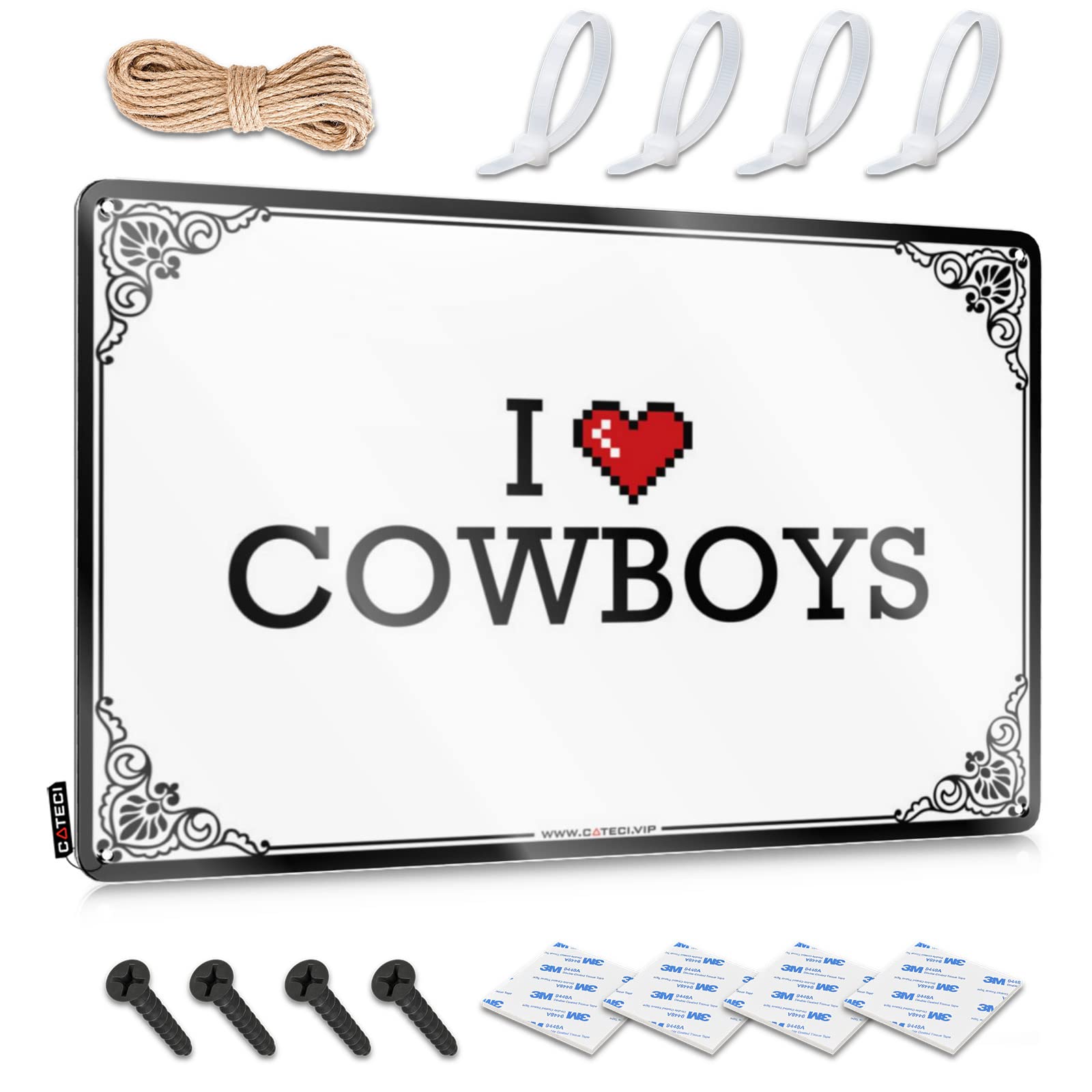 Funny Vintage Signs Cool Room Stuff Entryway Scandinavian Sweet I Love Cowboys - Easy To Hang Art(30X40CM)
