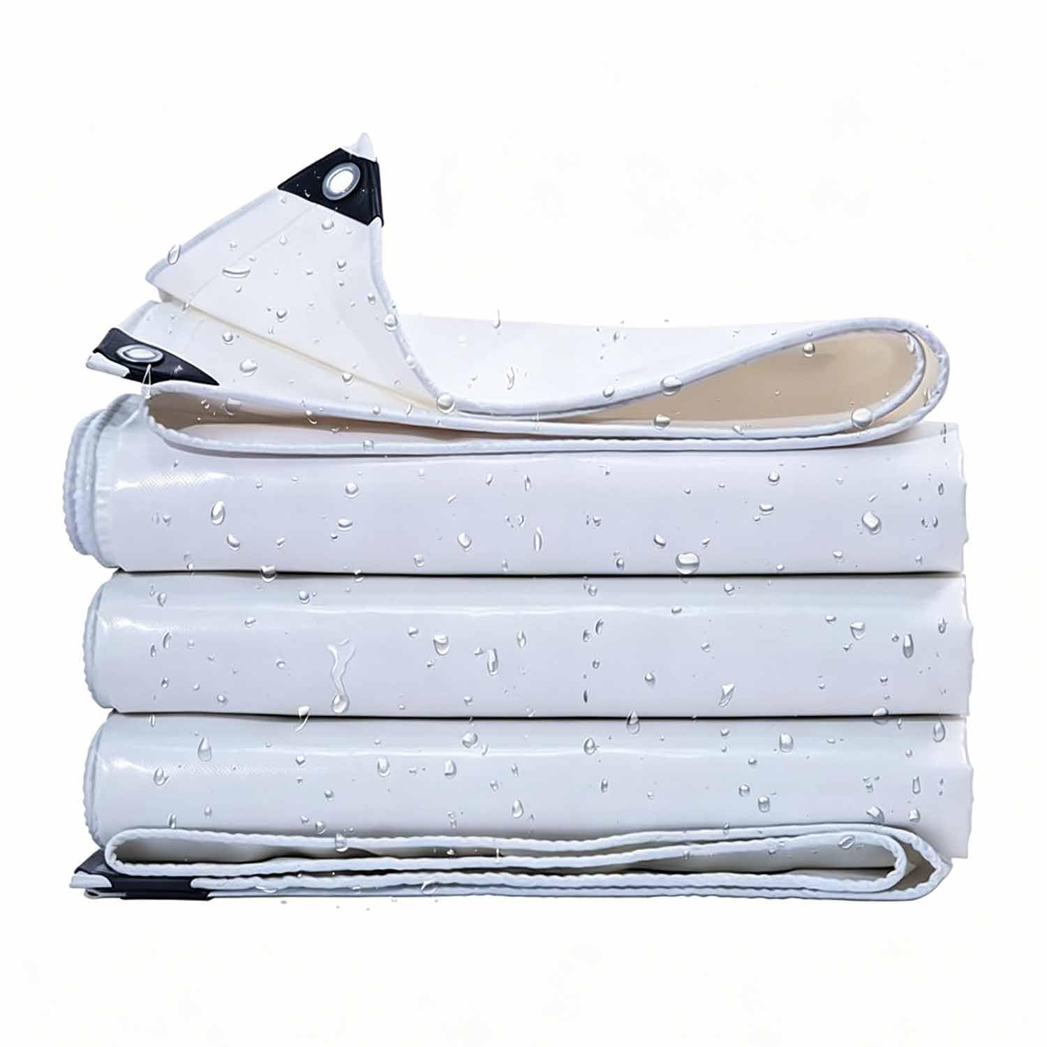 Ffsaacol White Heavy Duty Tarp, Waterproof Poly Tarp, Outdoor Camping Protective Sheet, Uv Resistant With Grommets, Easy To Install Tear Proof Cover For Car Boat Camping 2X6m/7X20ft