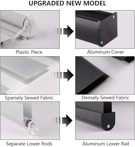 Miniatura 4 de LUCKUP Zebra - Persianas enrollables dobles con cubierta de cenefa, cortinas para día y noche (40 pulgadas de ancho x 72 pulgadas de alto, negro)