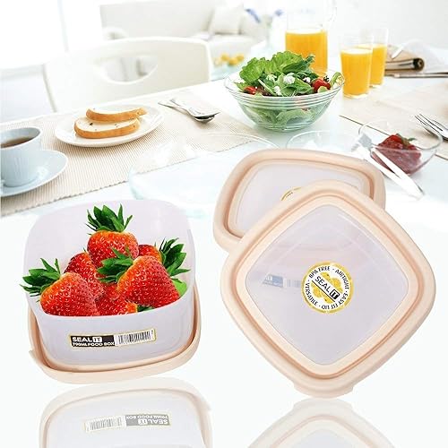 Miniatura 4 de KARMAS PRODUCT Juego de 6 recipientes de almacenamiento de alimentos con tapas de fácil bloqueo, sin BPA y 100% a prueba de fugas, plástico