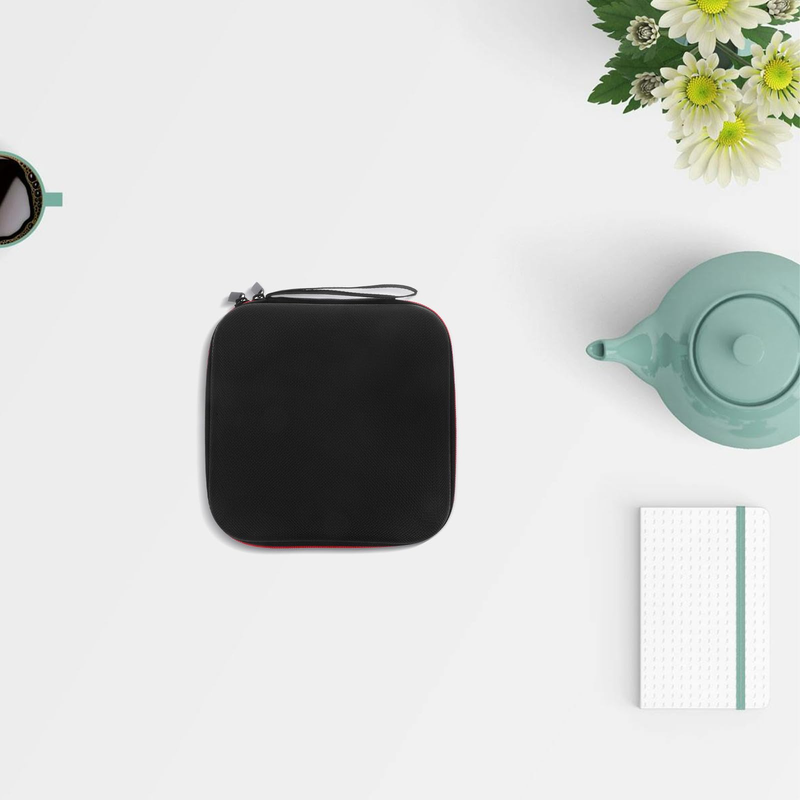 Bolsa Organizadora para Auriculares y Cables USB Diseño Resistente a Caídas, Material Eva Negro Adecuado para Bolsillos y Bolsas de Laptop