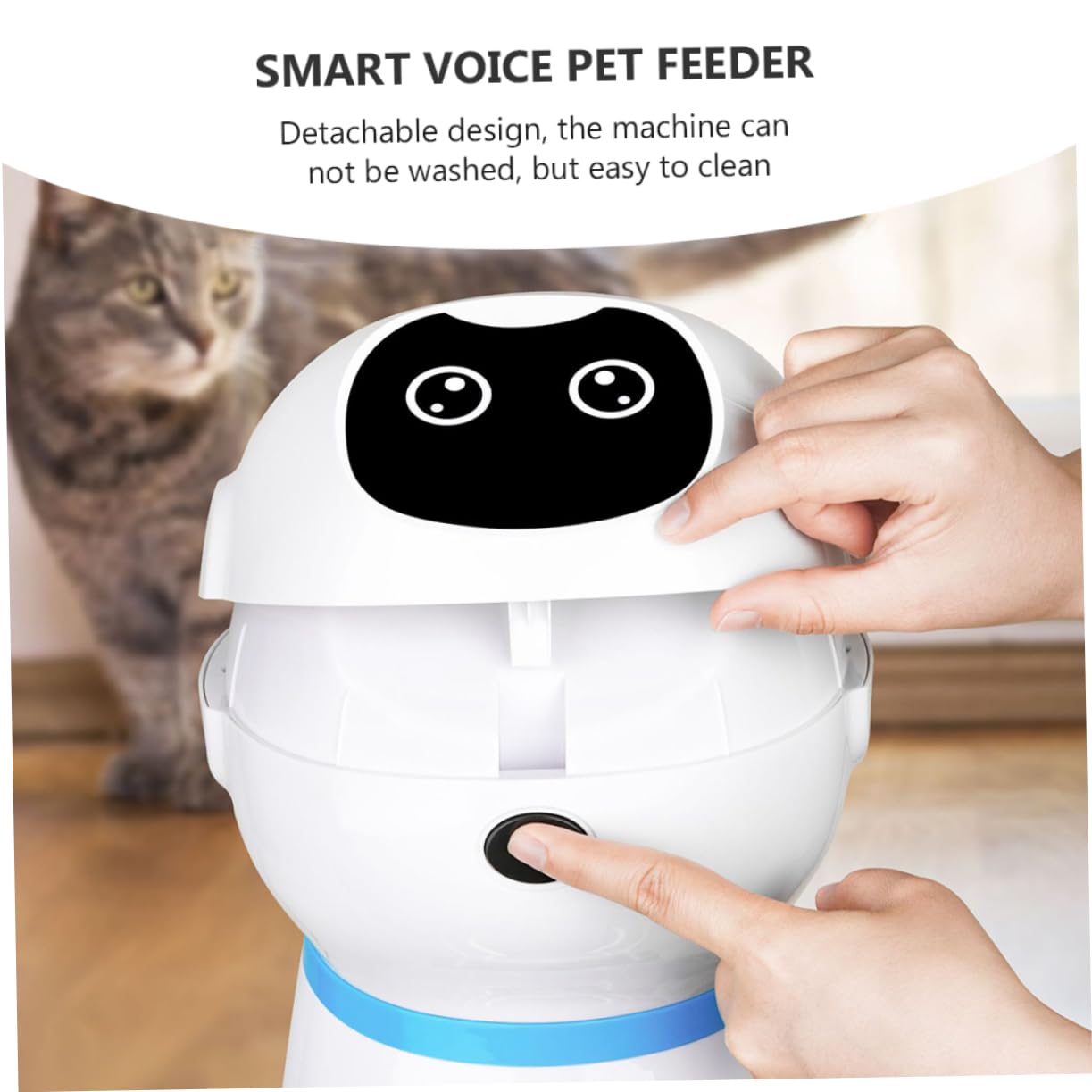 WOONEKY Mangiatoia Automatica Per Gatti Temporizzata 3.5l Usb Senza Batterie Con Registratore Vocale, Distribuidore Di Cibo Per Animali Domestici Per Uso Domestico e Negozi Specializzati