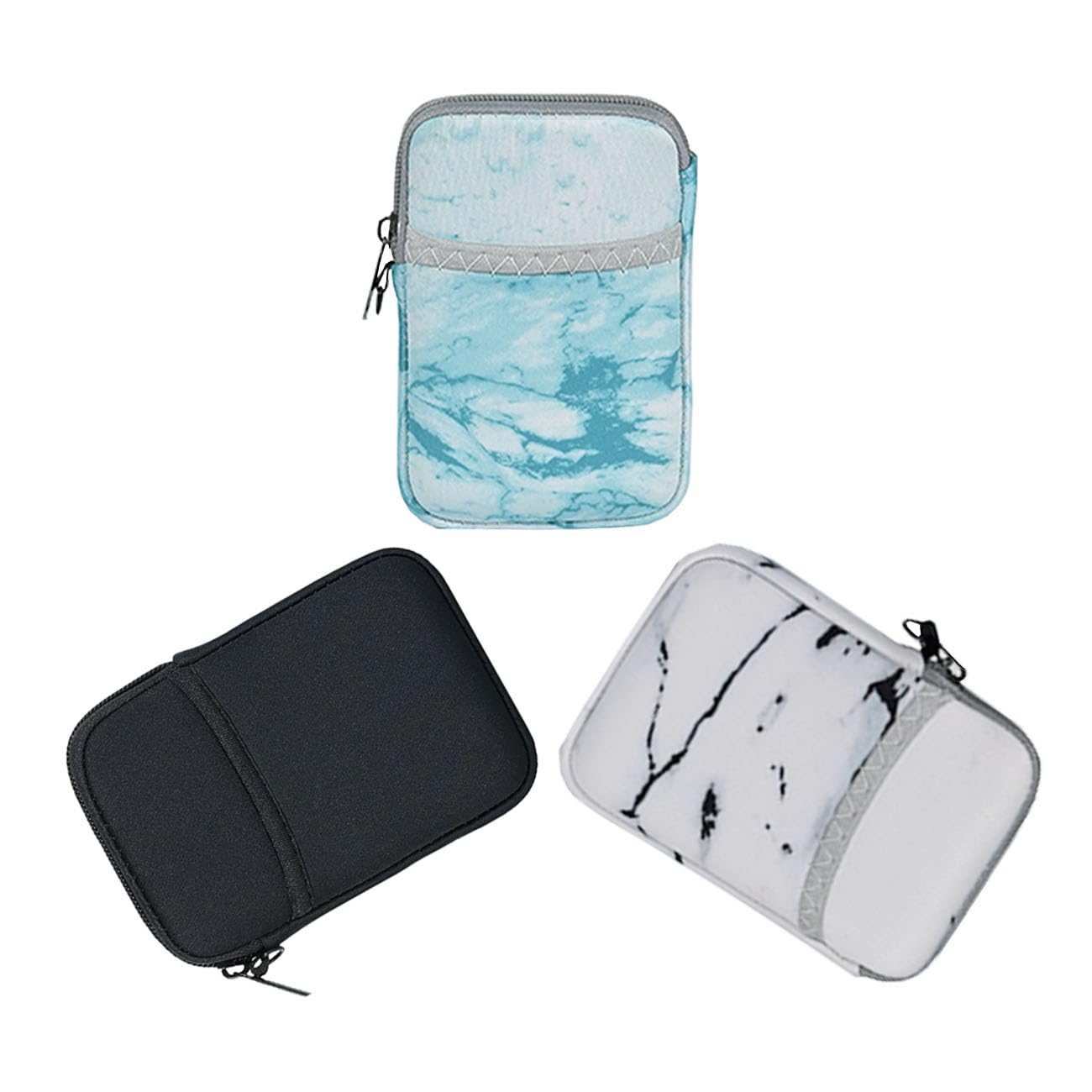Tragbare externe Reise-Festplatten-Hülle, staubdicht, wasserdicht, kratzfest, für 2,5-Zoll-Festplatten, Schwarz + Weiß, 2 Stück