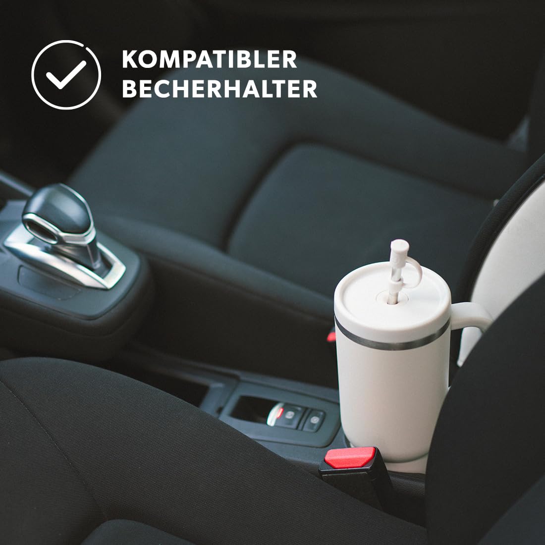 QWETCH Travel Cup – Thermobecher 900ml mit Strohhalm & Henkel – 48h Eisgekühlt / 12h Kalt – Isolierbecher aus recyceltem Edelstahl – Auslaufsicherer Schraubdeckel – Quencher Style – Sandleopard Wild