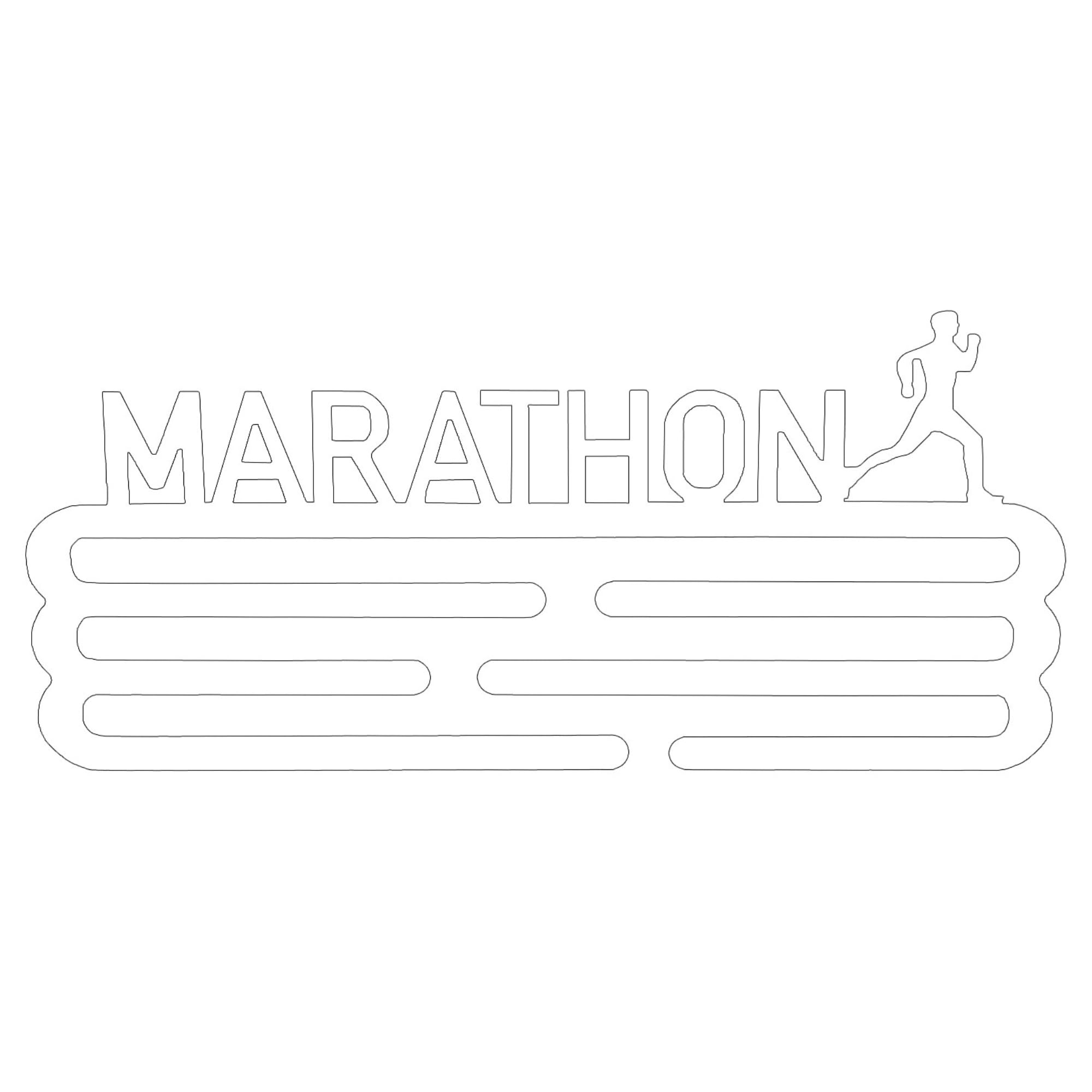 WELL HOME MOBILIARIO & DECORACIÓN Medallero Maratón Blanco con Capacidad para 15 medallas, 30x13,​5cm - Regalo para Runners