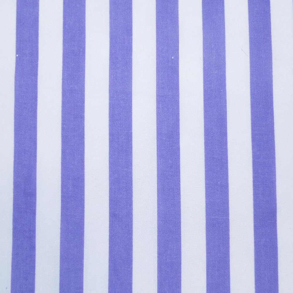 Oh Sew Crafty Limited Lilac Polycotton Fabric Stripe 12Mm Candy Stripes (Sold Per Metre) (Lilac)