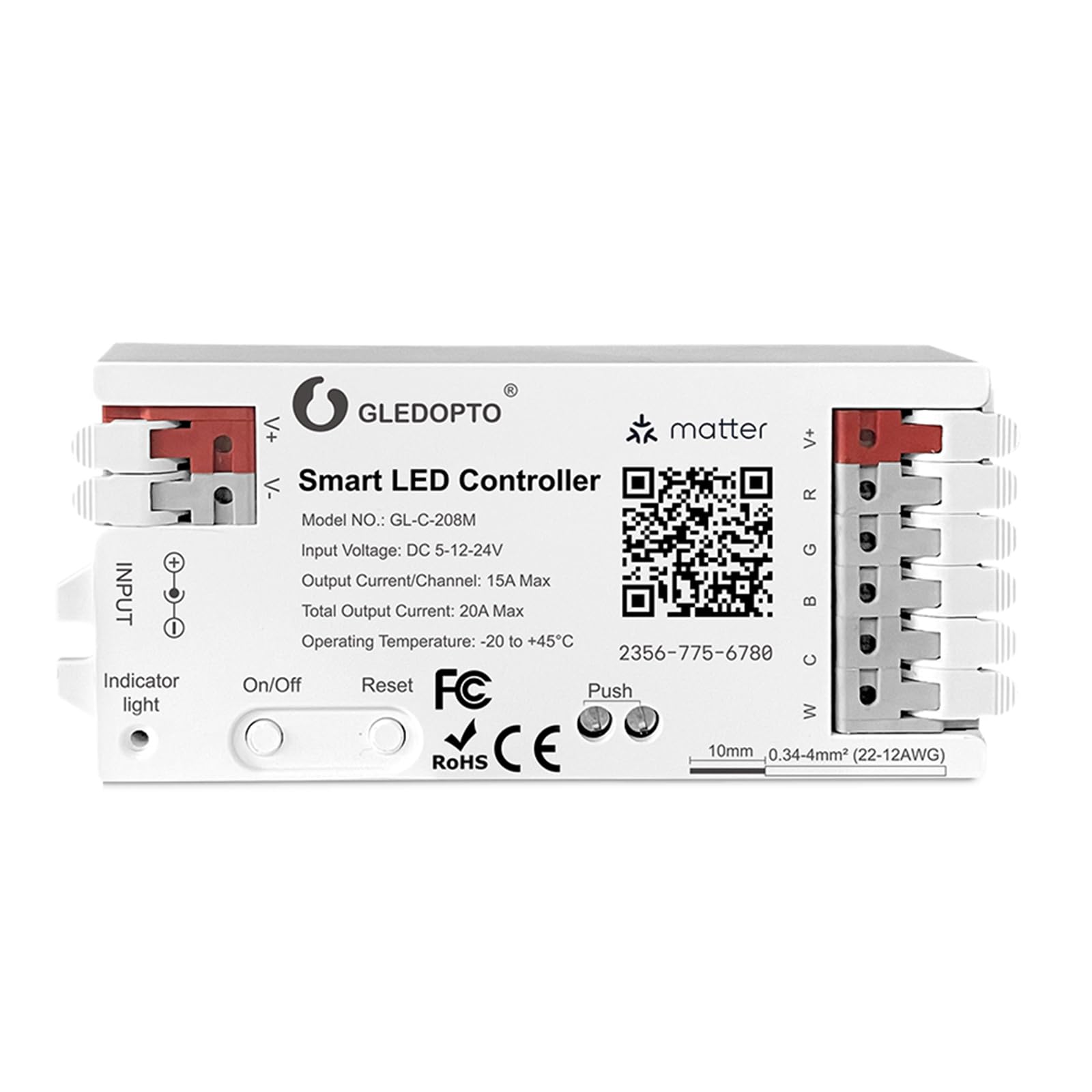 Contrôleur LED Matter pour bande lumineuse RVB à intensité variable