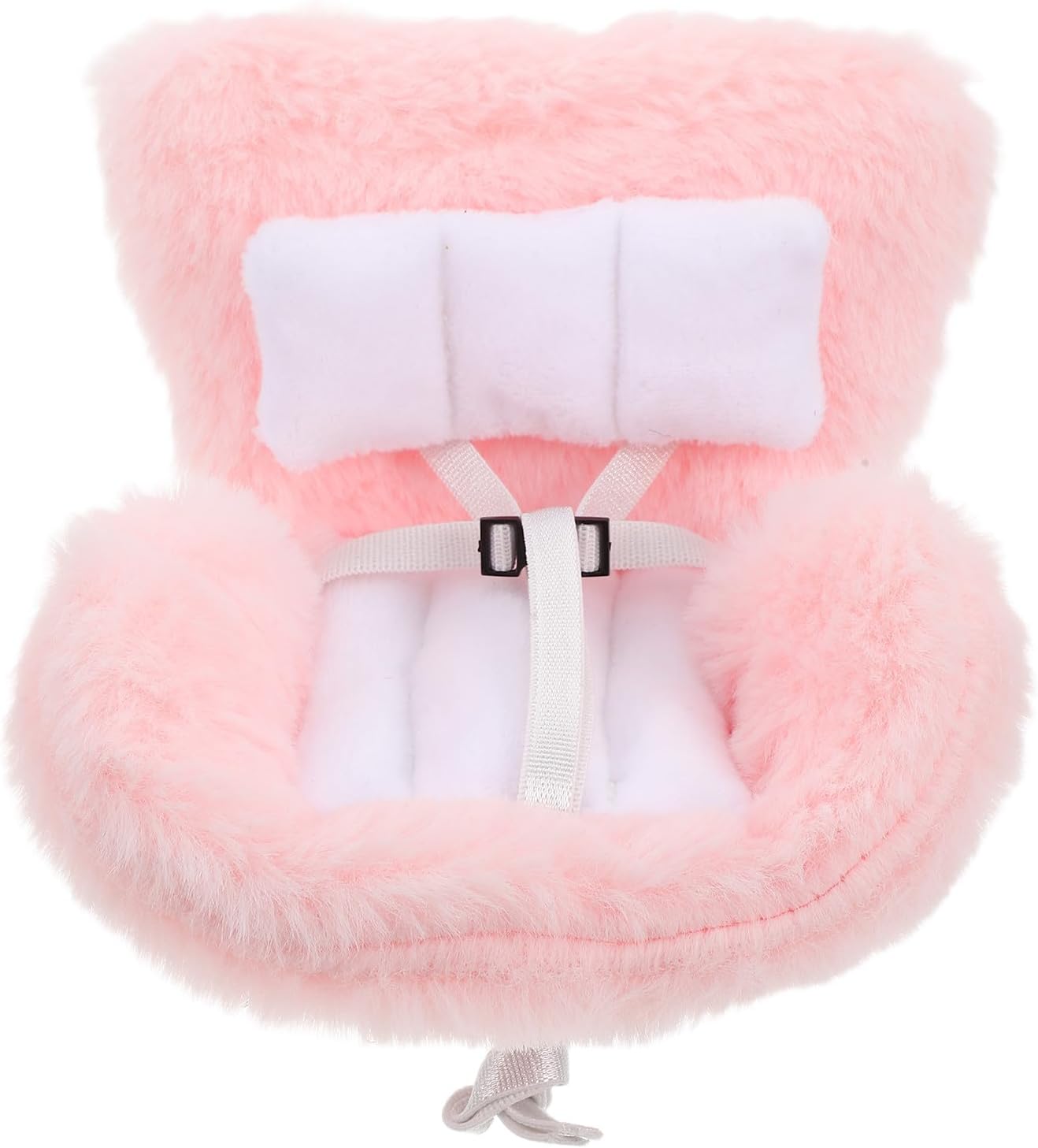 Toddmomy Doll Car Seat with Air Vent Clip - Car Vent Plush Seat with Cute Furry Cushion and Safety Strap - Vehicle Air Outlet Ornament for Dolls Collectors Gift