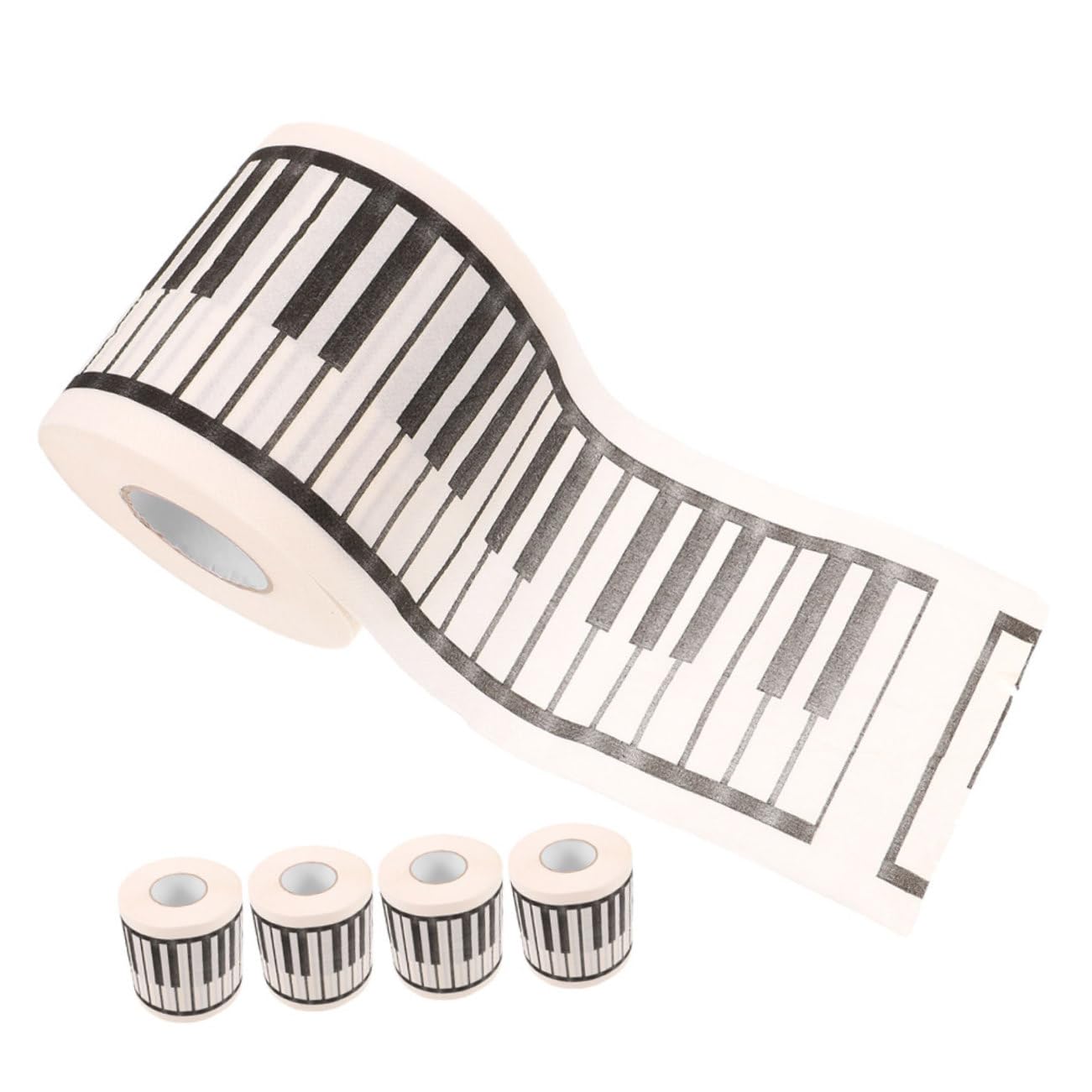 KOMBIUDA Carta Igienica Carta Decorativa Creativa Stampa Pianoforte, 5 Pezzi per Bagno e Banchetto, per Amanti della Musica