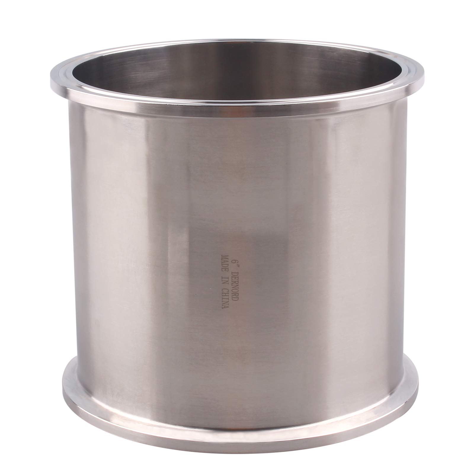 DERNORD Sanitary Spool Tube with Clamp Ends,Stainless Steel 304 Seamless Round Tubing with 6 inch Tri Clamp Ferrule Flange(Tube Length: 6 Inch / 152MM