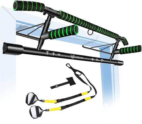 HAKENO Barre de Traction Murale Multifonction, Barre de Fitness Fixation