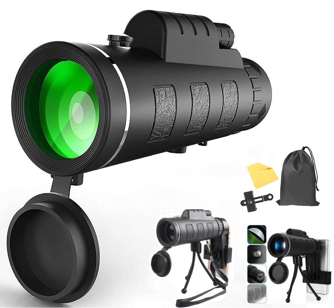 DEVICE OF URBAN INFOTECH 40X60 Monocular Mobile Telescope High Powered Monocular with Smartphone Holder and Tripod Stand for Adults for Birds Watching Wildlife Hunting Hiking Camping Traveling