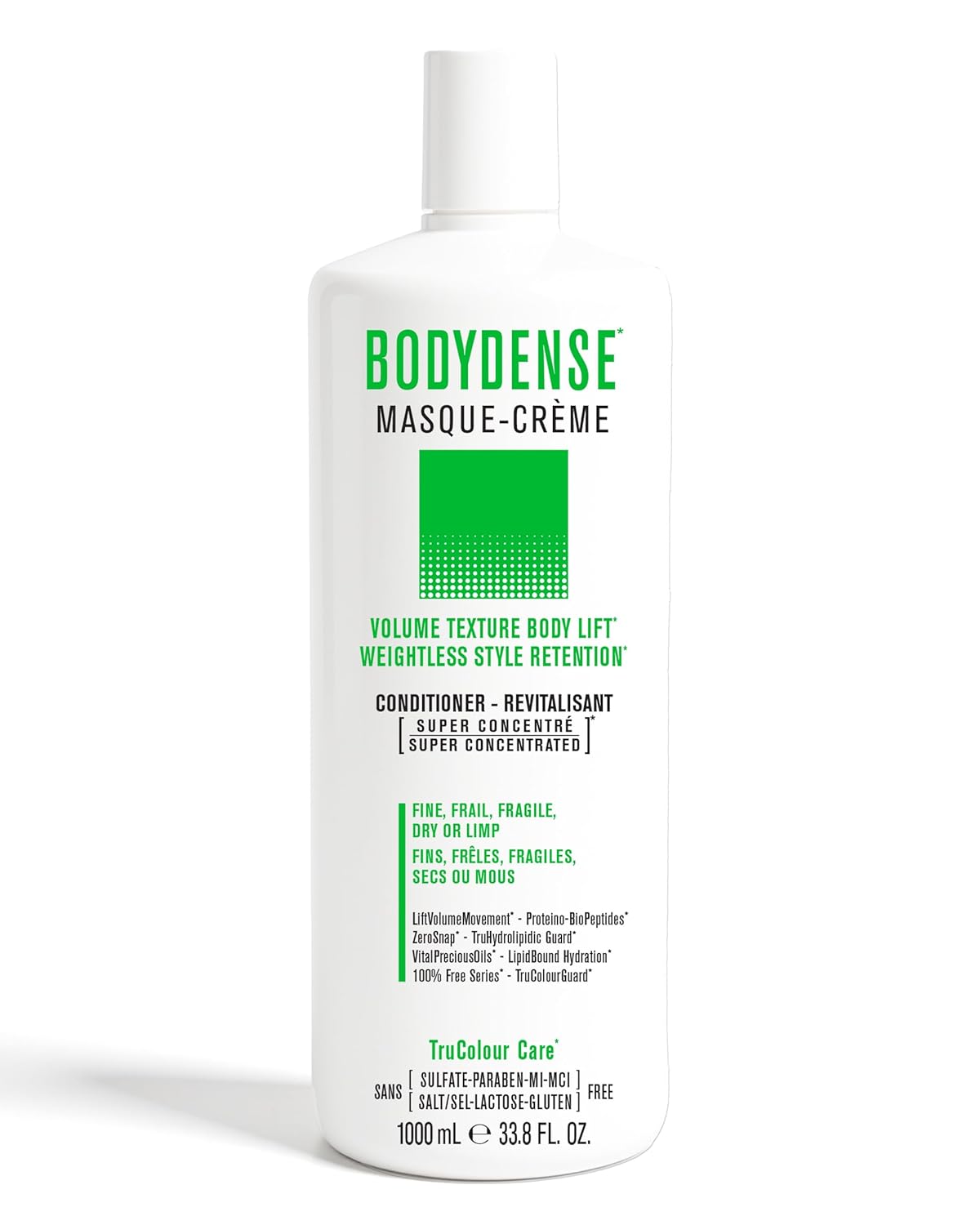 Volumizing Conditioner for Fine or Limp Hair – Lightweight, Vegan, Color Safe Formula with Ceramides & Botanical Oils – Adds Volume, Bounce & Shine – SNOBGIRLS BODYDENSE – 33.8 fl oz