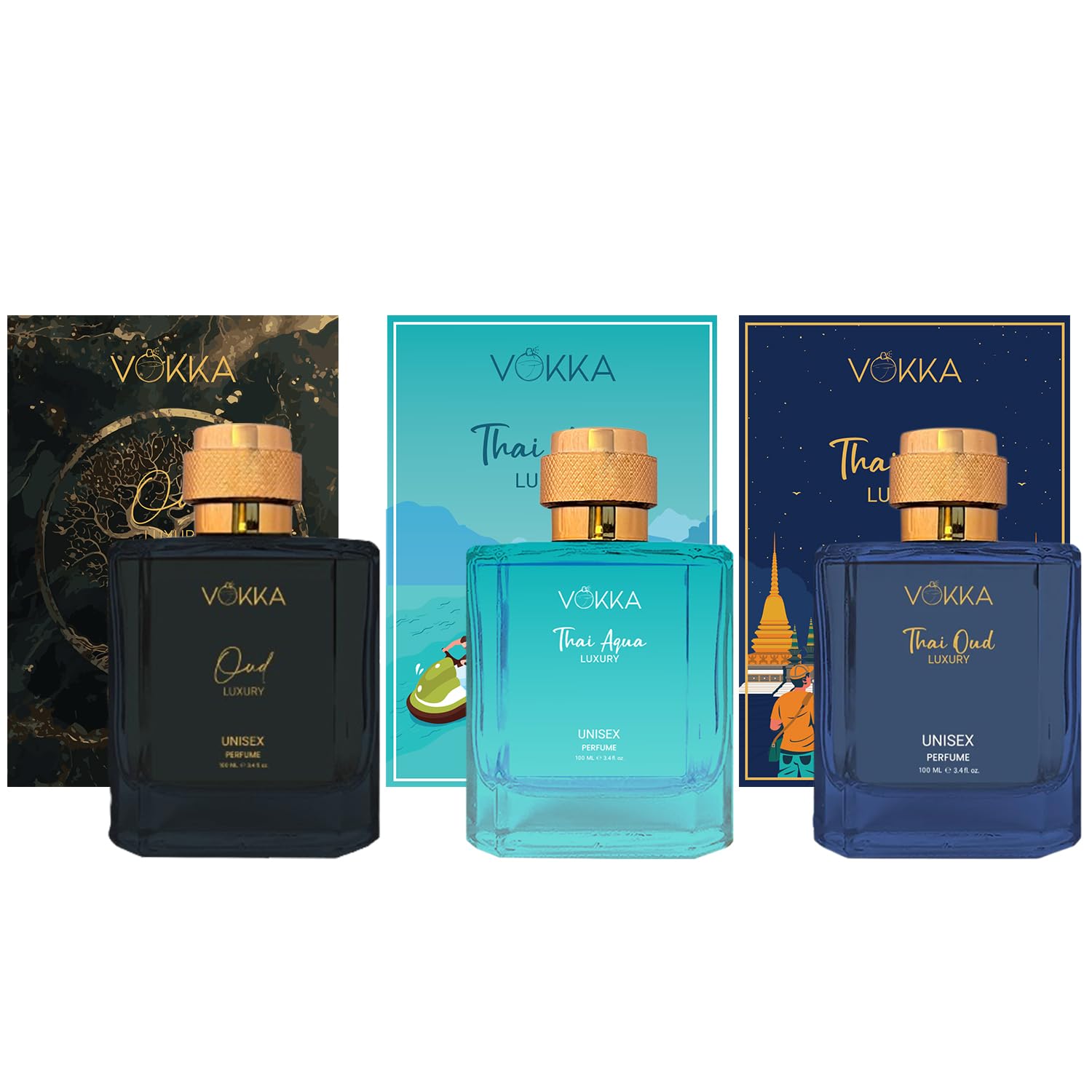 Vokka Oud, Thai Oud & Thai Aqua Perfume 300 ml (Pack of 3x100ml) | Unique Luxury Long Lasting Eau de Parfum for Men & Women | Unisex EDP Fragrance Gift Set | Notes-picture-35