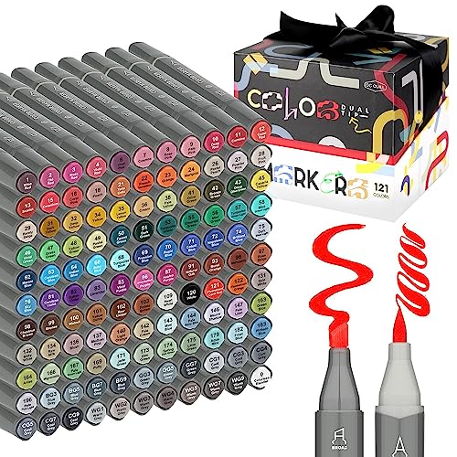 GC QUILL Alcohol Markers Brush Tip - 121 Colors Art...