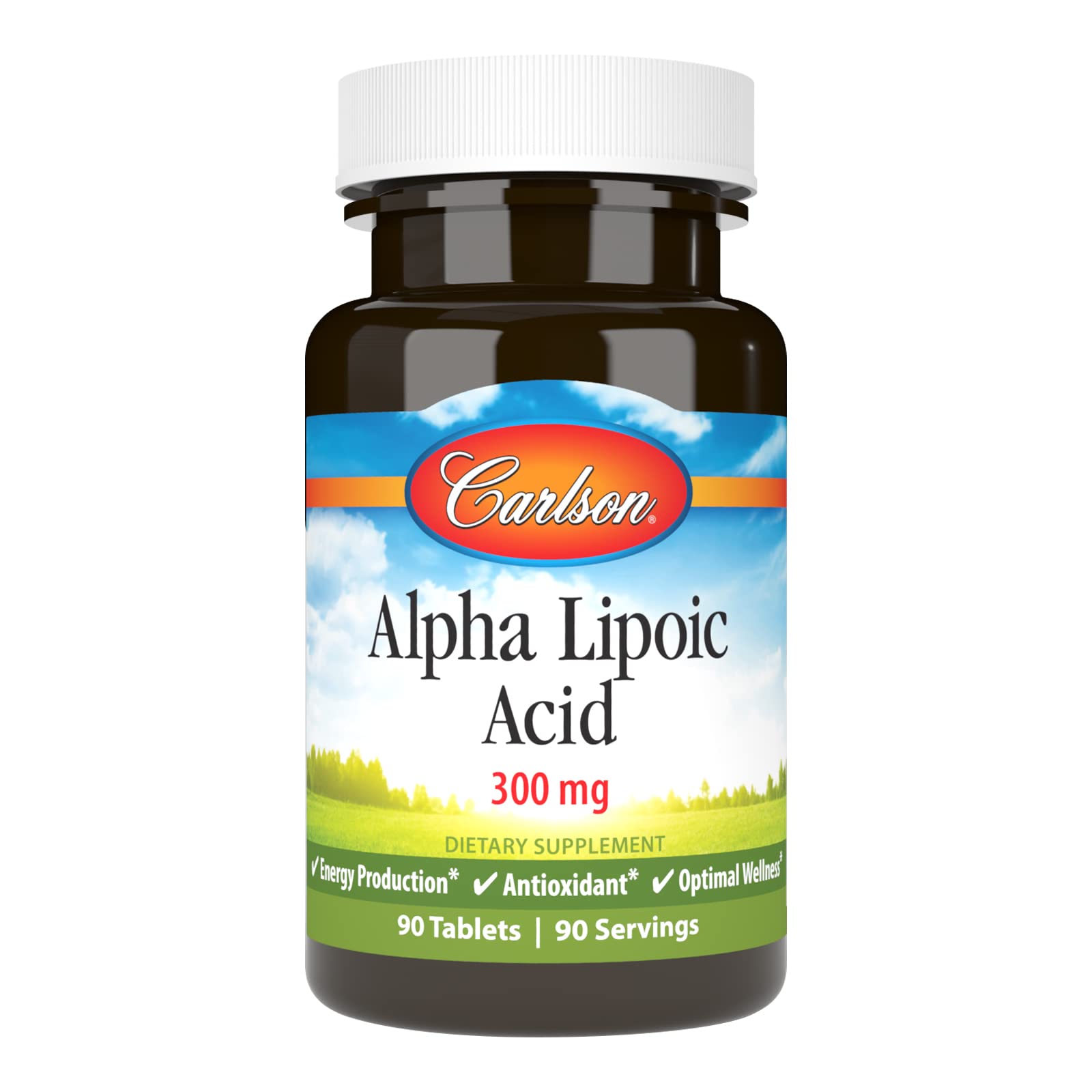 Carlson Alpha Lipoic Acid, 300 mg, Energy Production, 90 Tablets 90 Count (Pack of 1)