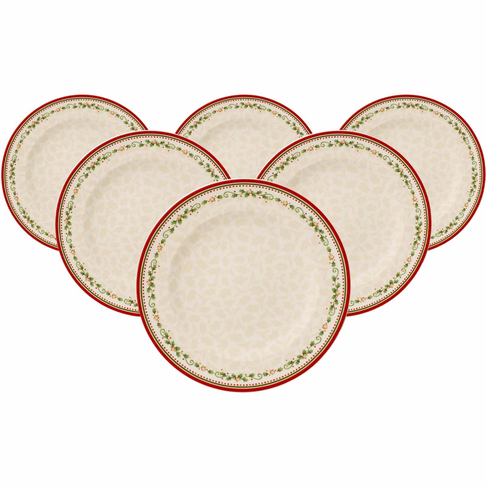 Villeroy & Boch Toy's Delight – Lot De 6 Assiettes Plates 28 Cm Noël Rouge – Vaisselle Festive En Porcelaine Premium