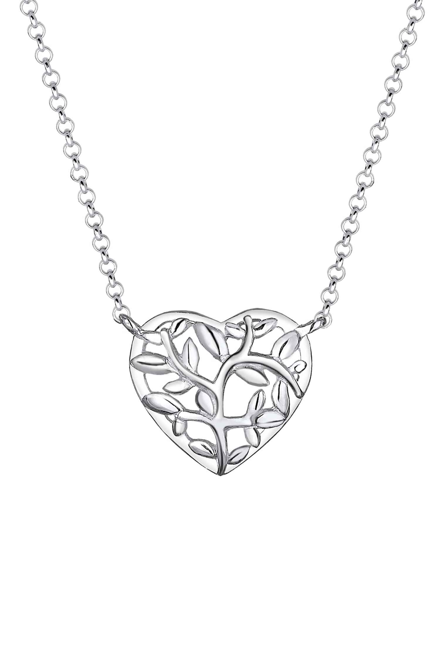 Elli Women Necklace 925 Sterling Silver Tree of Life Heart Length 45cm 0105481016