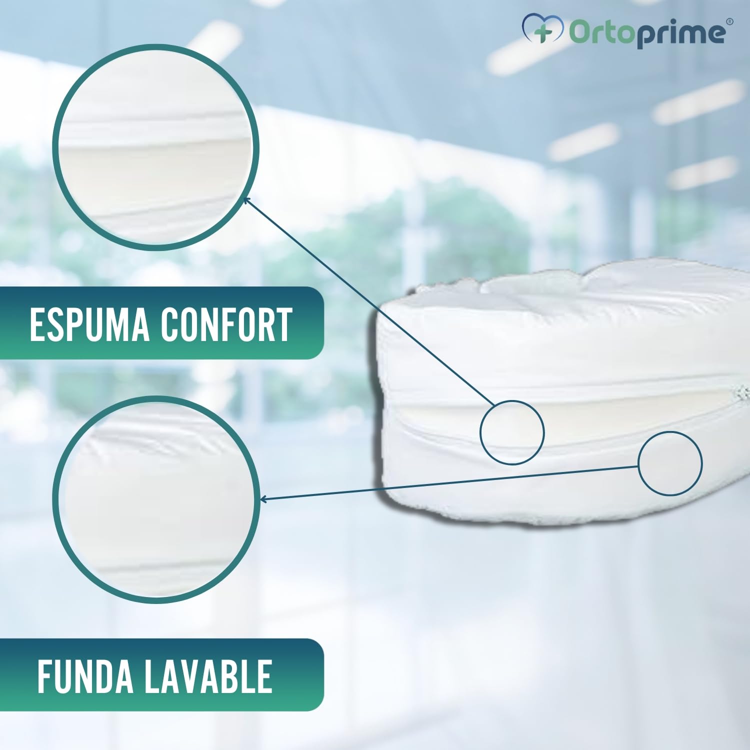 OrtoPrime Pack 2 Taloneras Antiescaras Forma Curva - Protector Ortopédico de Talón Pies y Codos - Par Dos Unidades - Talla Universal Adaptable - Cojines Antiescaras para Silla de Ruedas y Cama