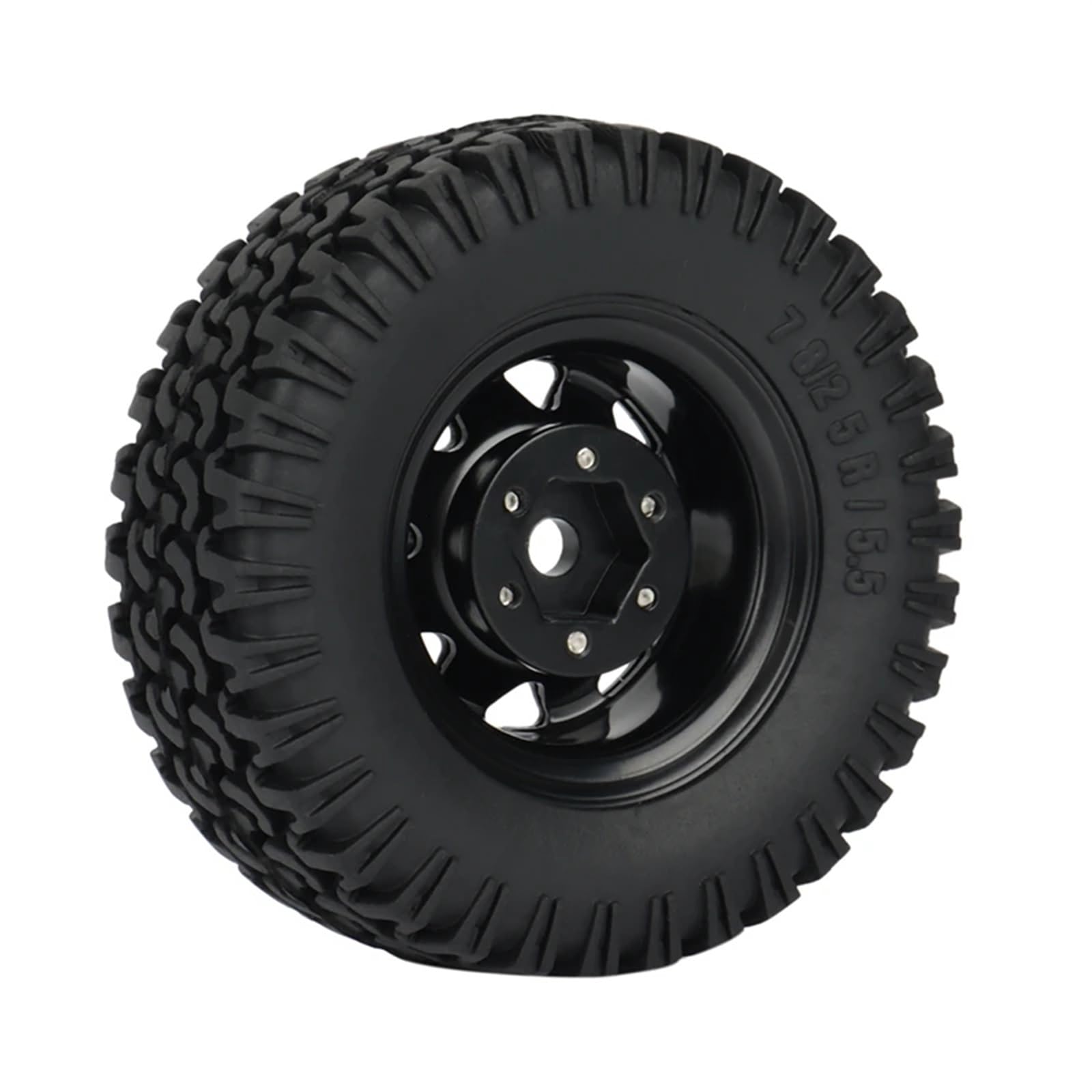 RC Pneus Jante Compatible avec Axial pour Jr 90069 D90 TF2 pour Tamiya CC01 LC70 pour MST 4 Pièces 1.55 Jeu De Pneus De Jante De Roue À Billes en Métal 1/10 RC Voiture sur Chenilles(Color2)