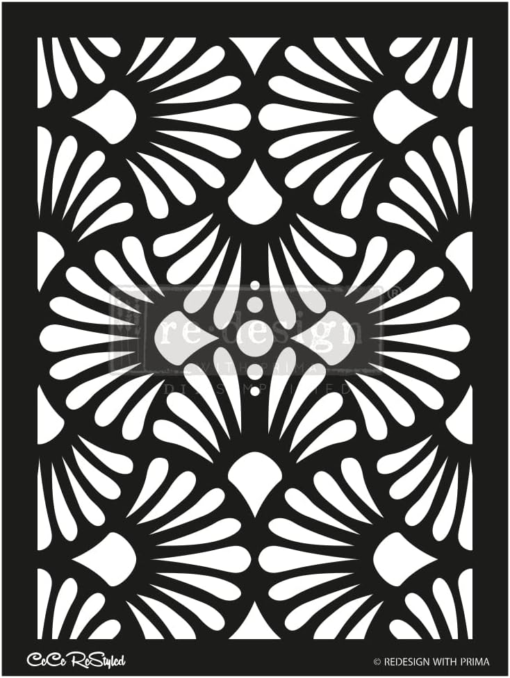 Redesign with Prima Redesign Stencil Cece Modern Deco Sheet Size 18x25,Design Size 15.4x21.4655350654399