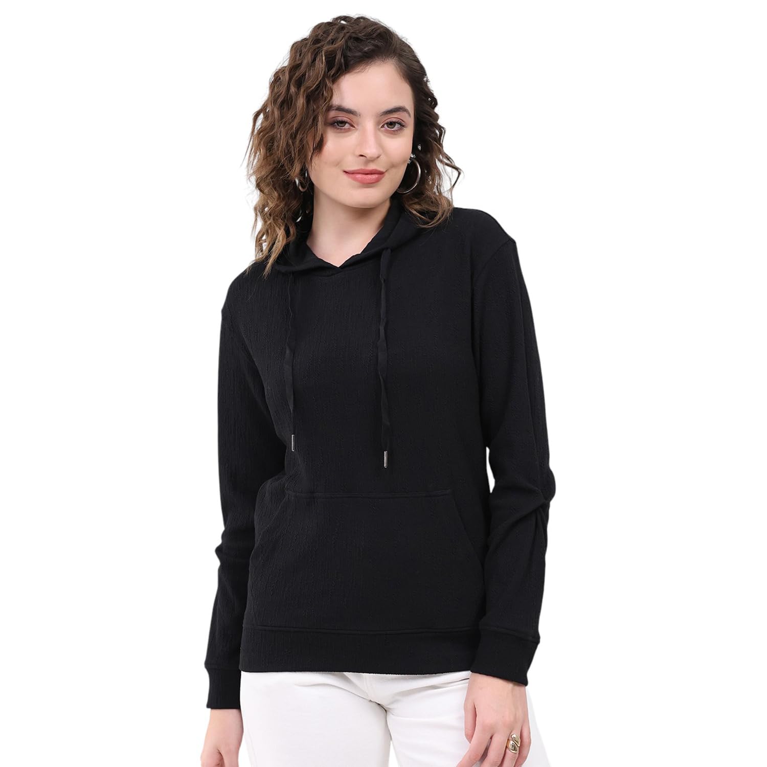 monte carlo Women’s Regular Fit Jacquard Hooded Neck Full Sleeve Winter Top | Stylish Jacquard Pattern | Warm Comfortable Fabric | Trendy Winter Wear Top for Women (Pack of 1)-picture-24