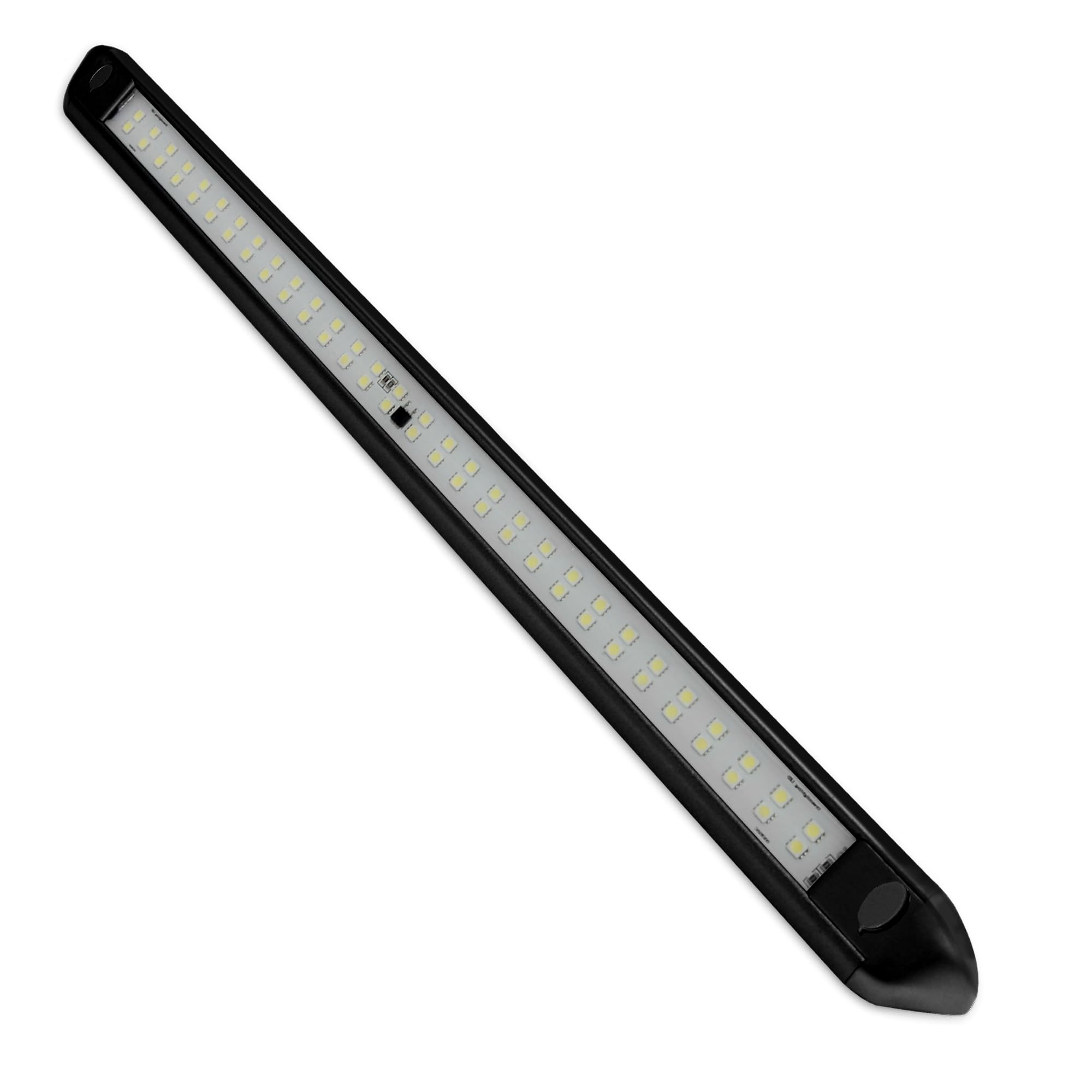 D-lite Iluminación exterior para caravana, luz LED, 12 V, 12 W, luz blanca fría 6000 K, 800 lm, IP66, barra de luz LED de 55 cm, color negro de aluminio, para exteriores, autocaravanas, caravanas