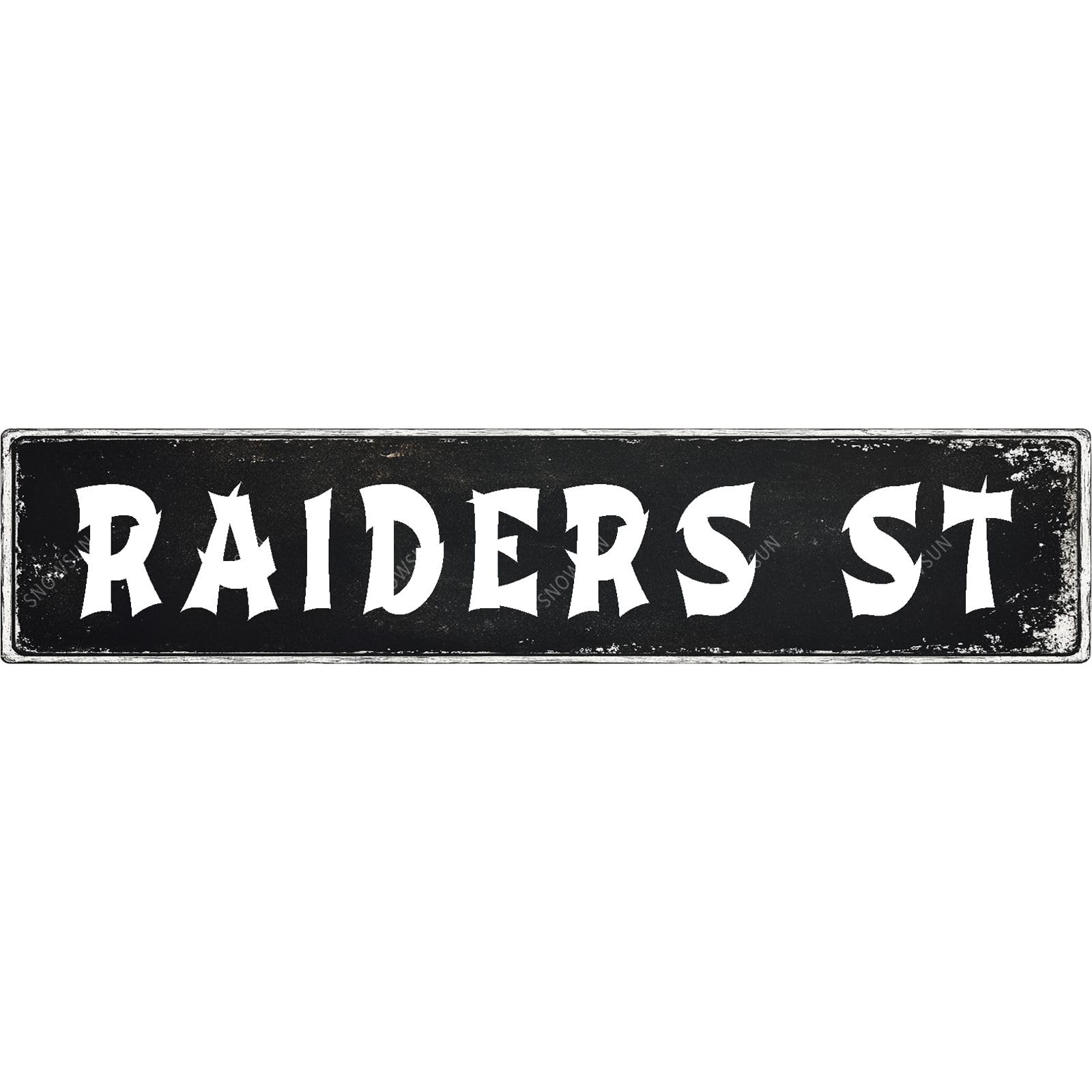 Raiders St Tin Sign Funny Vintage Street Sign Wall Decor for Home Farmhouse Bar Cafe Fence Yard Decor 4x16 Inch