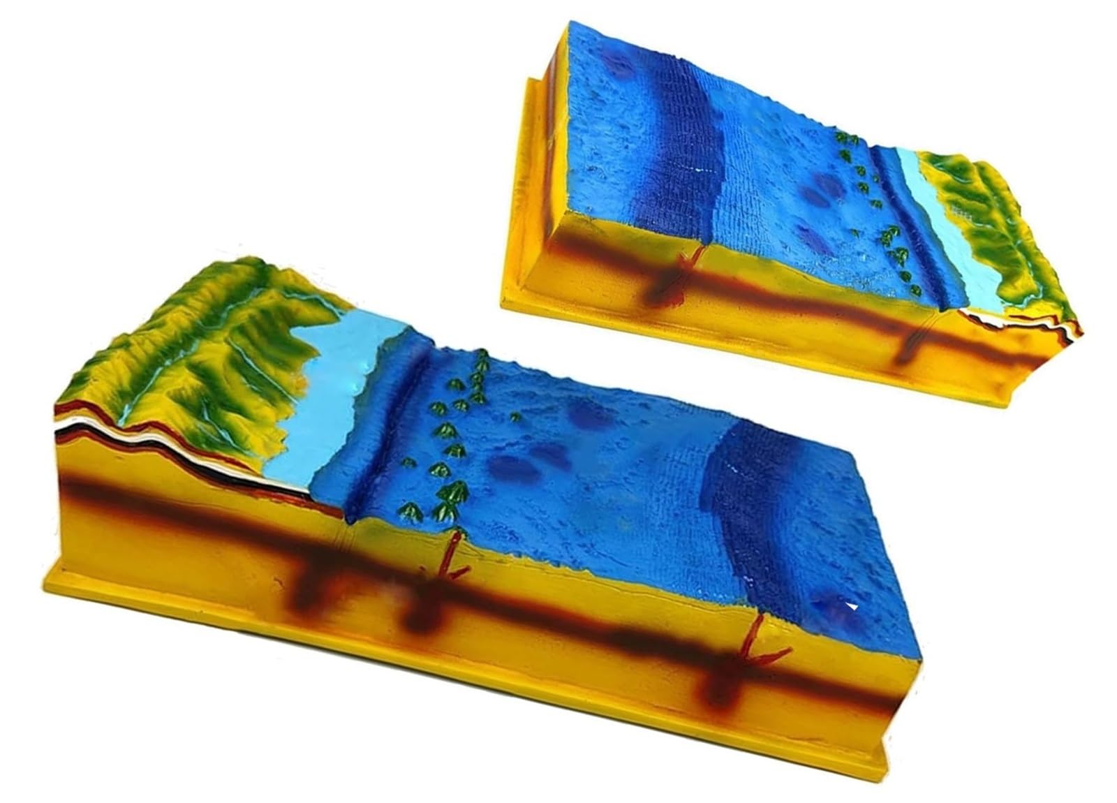 Modelo de topografía del fondo marino, modelo de tectónica de placas 3D, | Modelos de enseñanza de geografía, demostración de enseñanza de clase de geología escolar for ayuda al aprendizaje aula