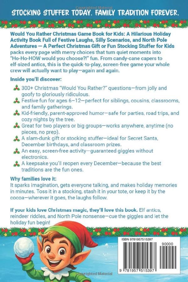 Would You Rather? Christmas Edition: A Hilarious Holiday Book Full of Funny Questions, Silly Scenarios, and North Pole Adventures - The Perfect ... for Kids (Fun Christmas Books For Kids) image 3