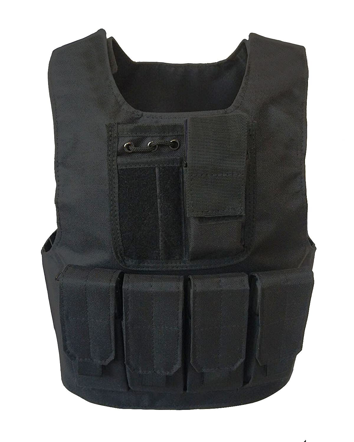 UNIVIVO Kids Tactical Vest Youth Army Costume for Boys Girls 8 10 12 14 Outdoor Airsoft Game Black