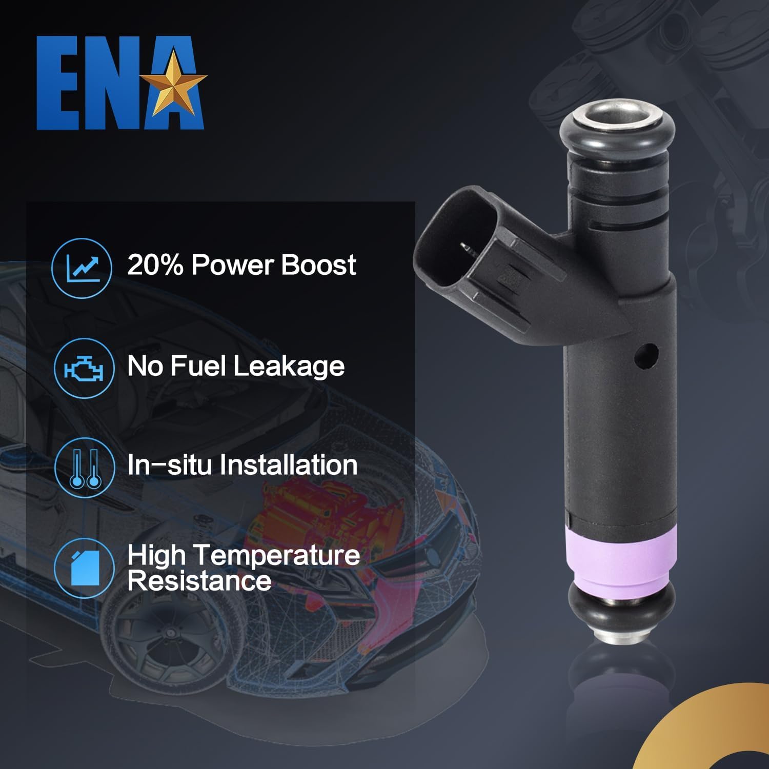 ENA Set of 8 Fuel Injector Compatible with Lincoln Ford Mercury Aviator Explorer Marauder Mountaineer Lincoln Aviator V8 4.6L 2003 2004 2005 2006 2007 2008 2009 2010 Replace For FJ774 2C5E9F593A4A