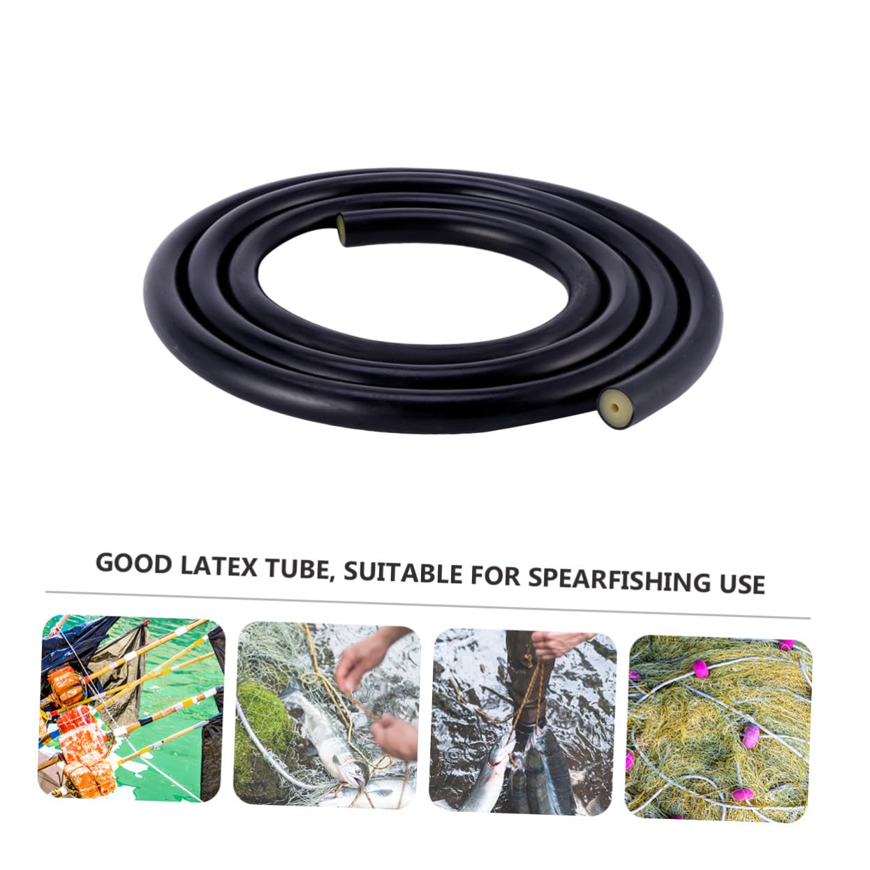 iplusmile Tube Remplacement de Plongée Élastique en Latex Naturel 3x16mm Noir Accessoire Léger pour Chasse sous-Marine