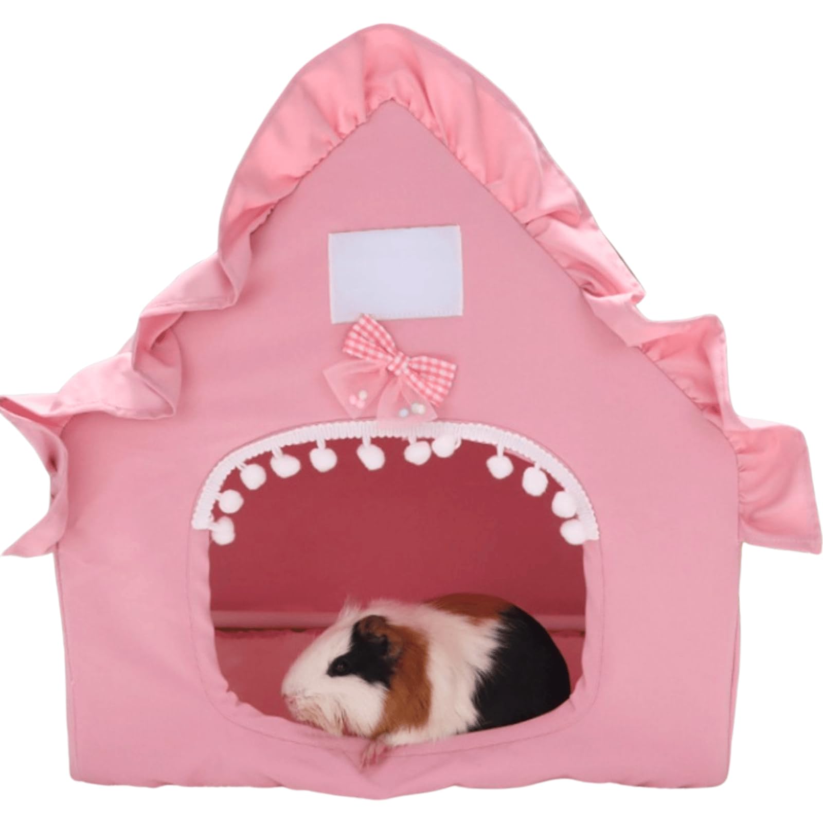 Bunny Tent Guinea Pig House Bed Cozy Hamster Cave Large Hideout for Dwarf Rabbits Hedgehog Bearded Dragon Nest Hamster Cage Accessories (Pink)