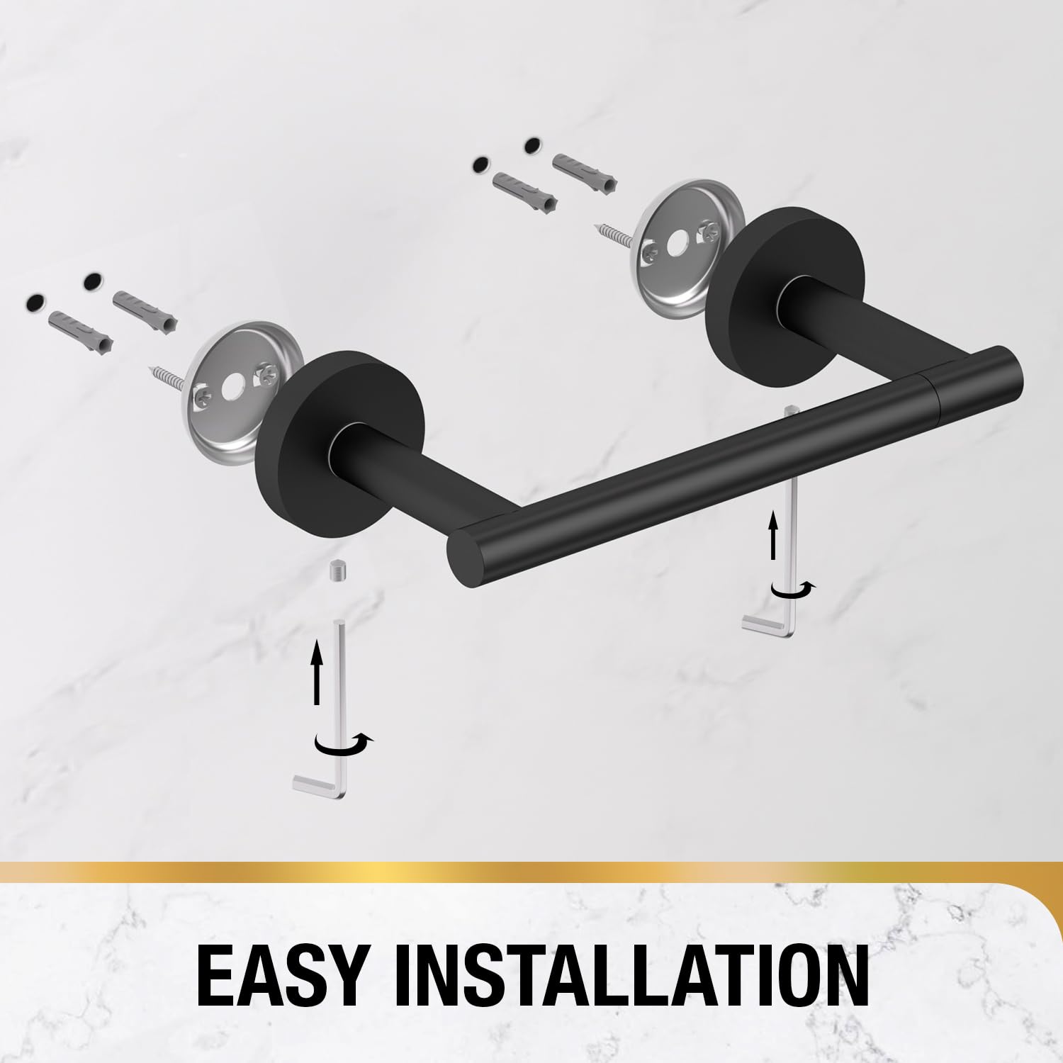 HITSLAM Matte Black Toilet Paper Holder, Double Post Pivoting, SS304 — Amazon image 7