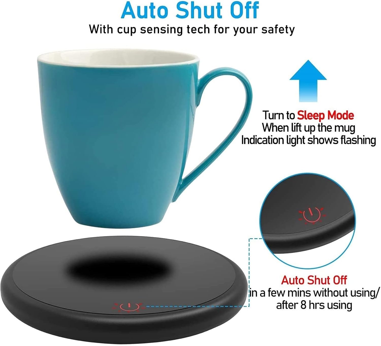 Coffee Mug Warmer - Cup Warmer with Two Temperature Setting - Beverage Warmer with Automatic Shut Off
